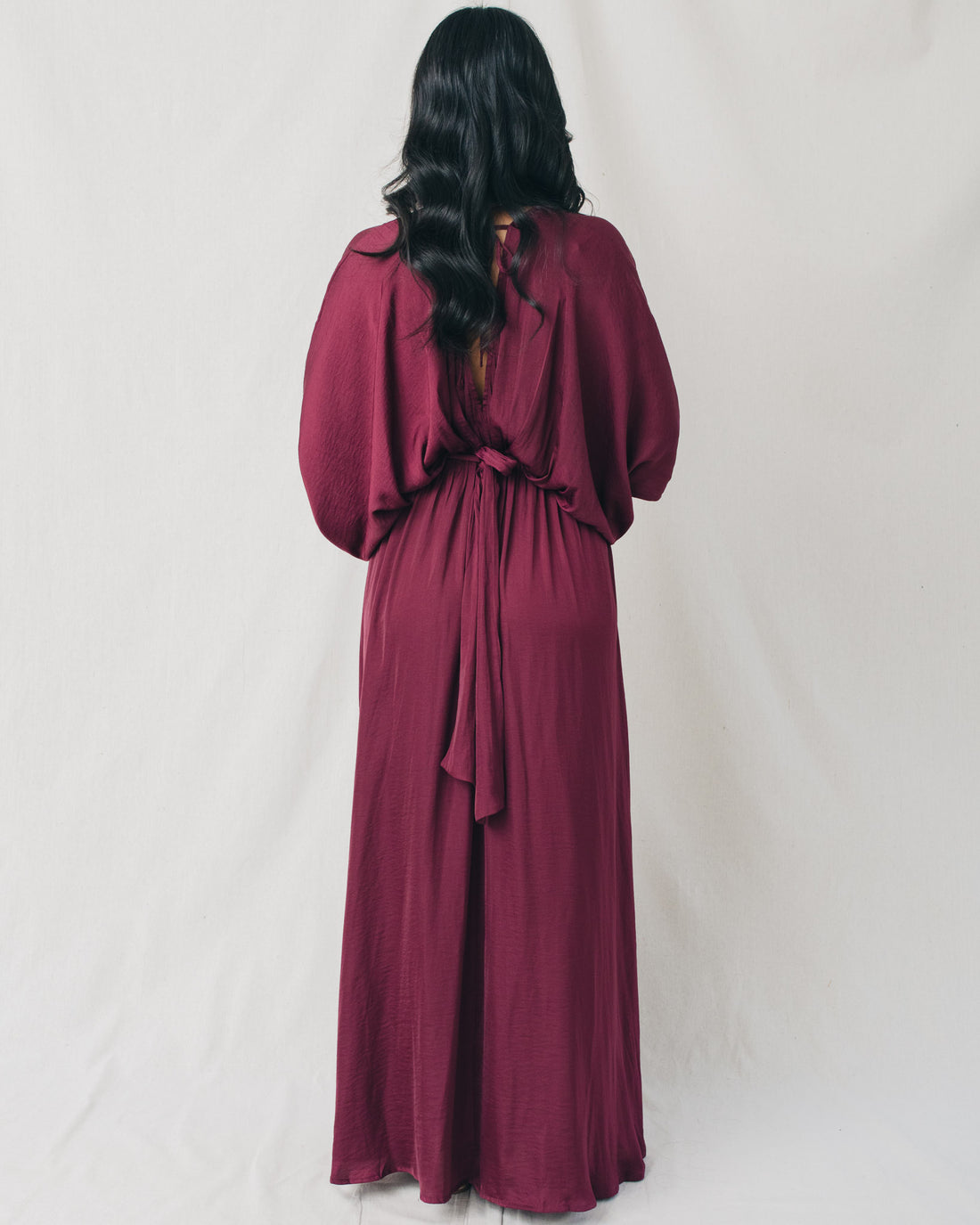 Neela Kimono Sleeve Elastic Back Waist Maxi Dress