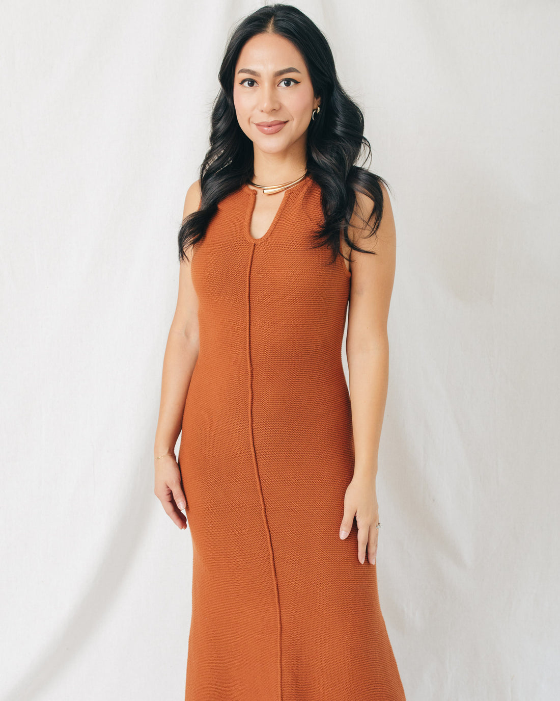Ivonne Solid Knit Maxi Dress