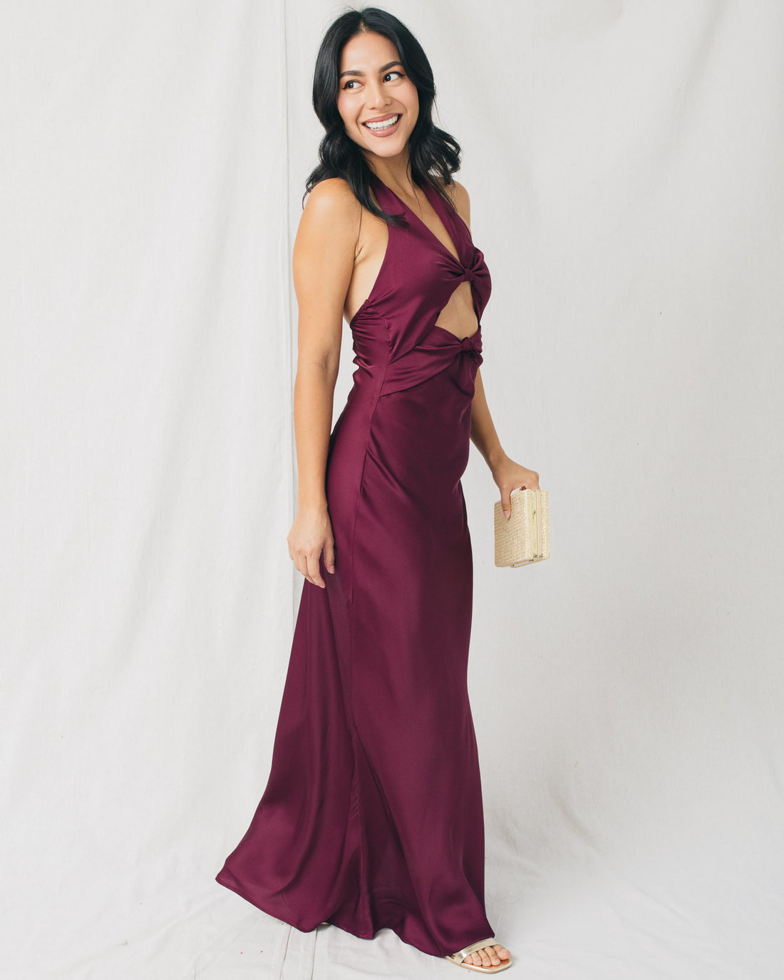 Shannon Front Cutout Halter Neck Maxi Dress