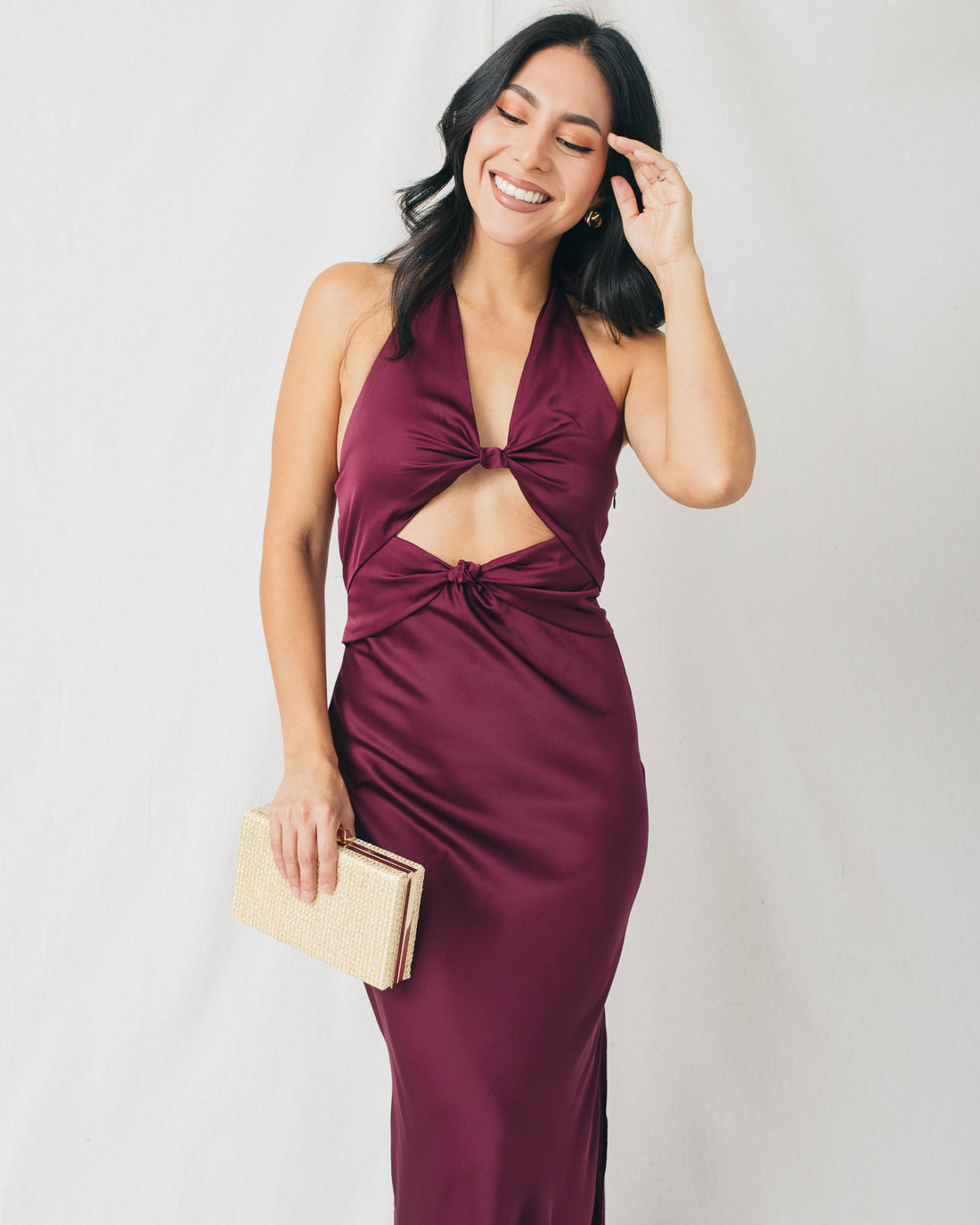 Shannon Front Cutout Halter Neck Maxi Dress