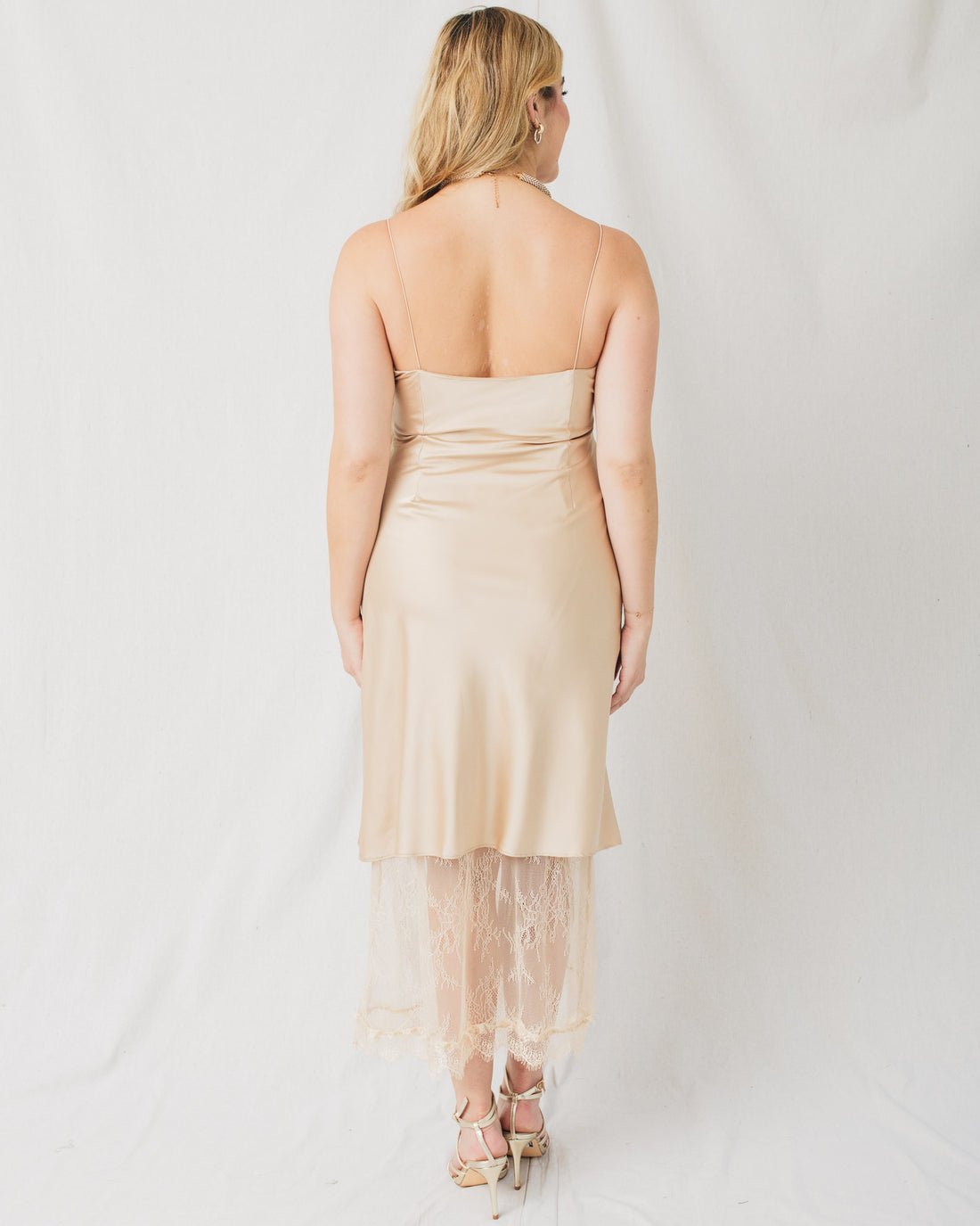 Florence Lace Detail Slip Midi Dress