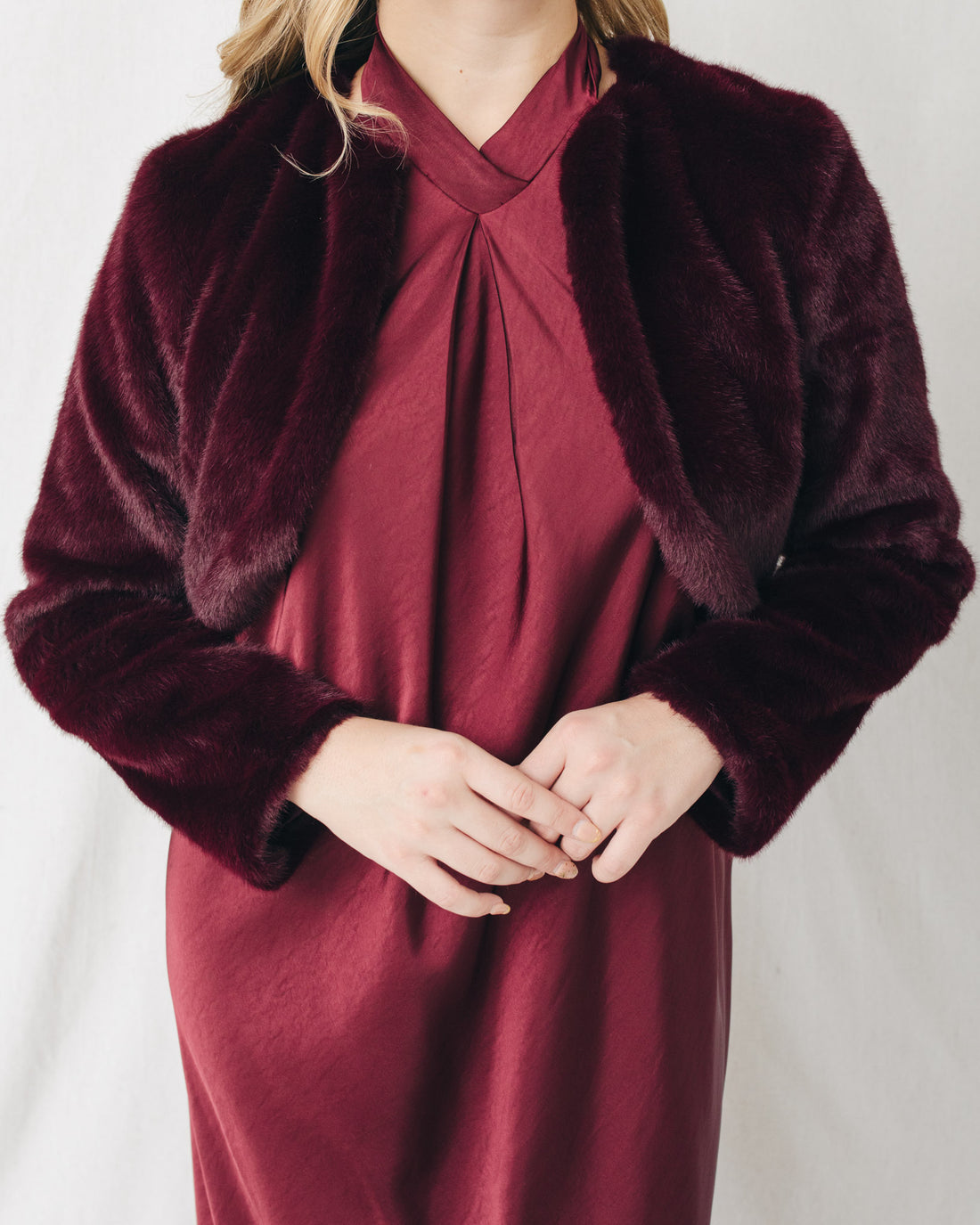 Laurie Open Front Soft Cropped Fur Jacket