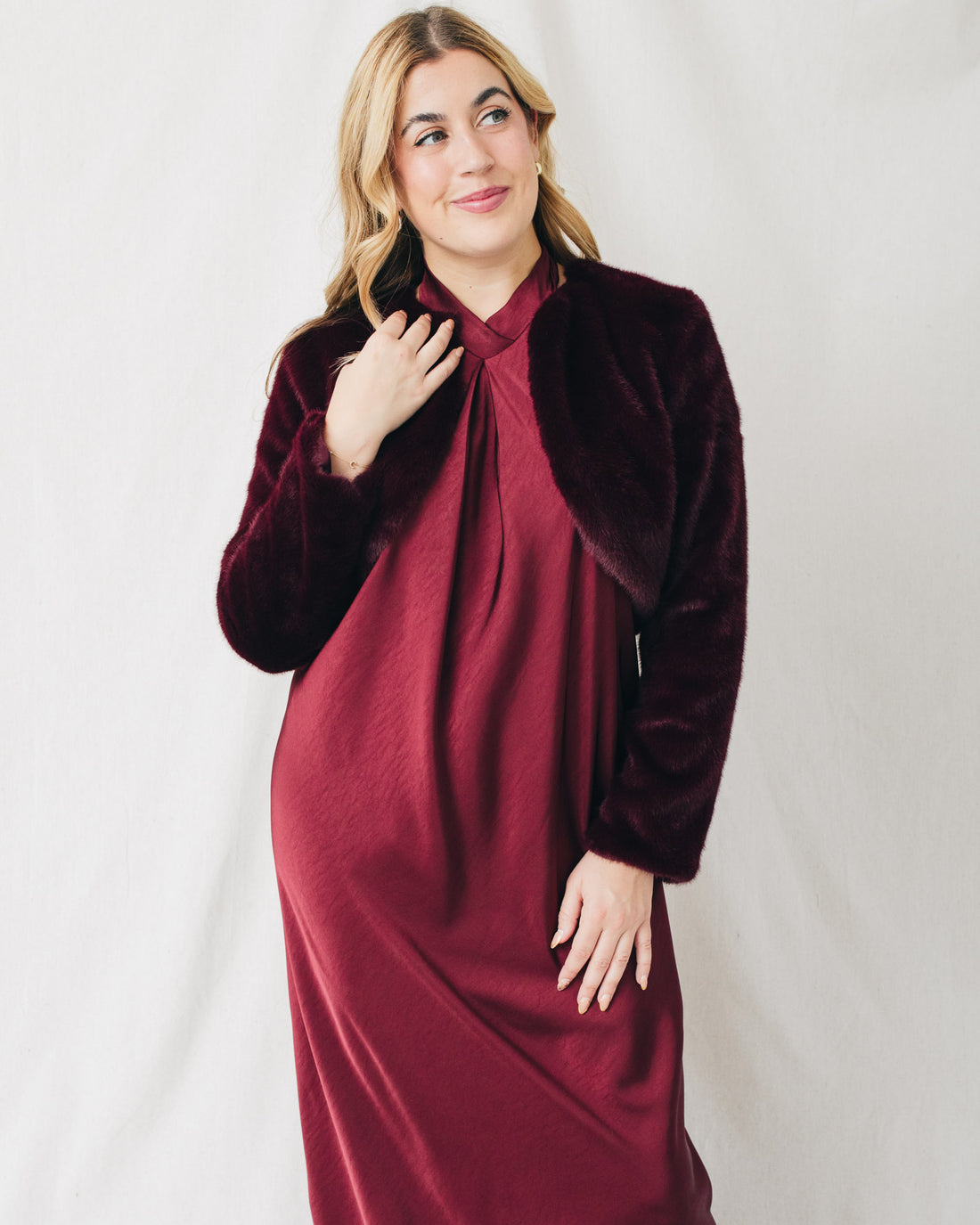 Laurie Open Front Soft Cropped Fur Jacket