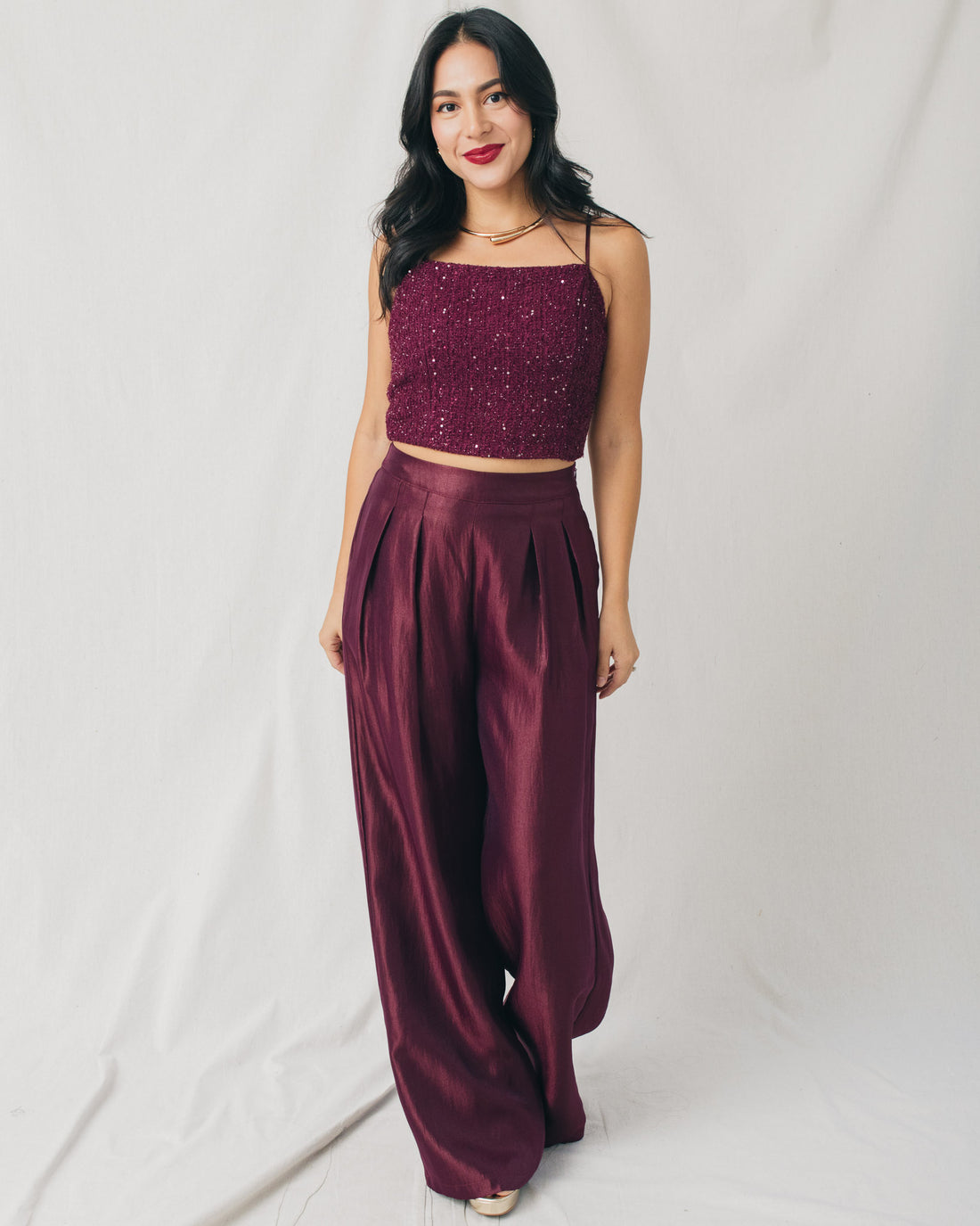 Sparkly Night Tweed Crop Top
