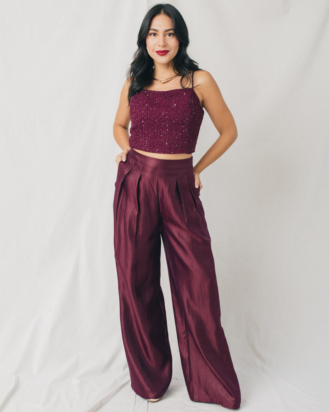 Sparkly Night Tweed Crop Top