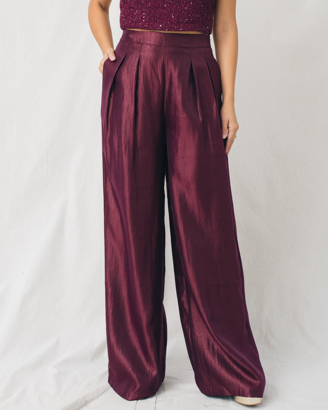 Sparkly Night High Waist Wide Leg Pants