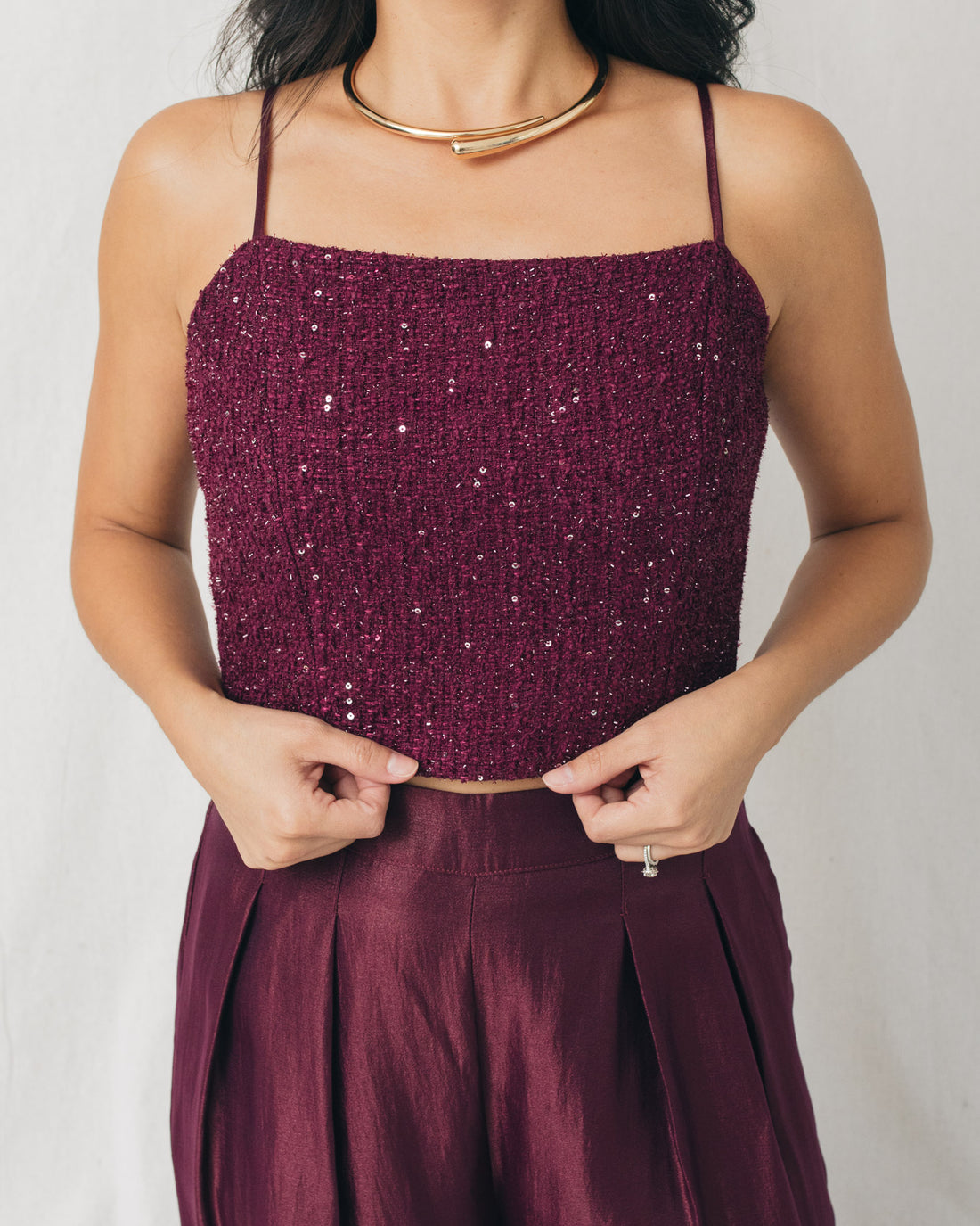 Sparkly Night Tweed Crop Top