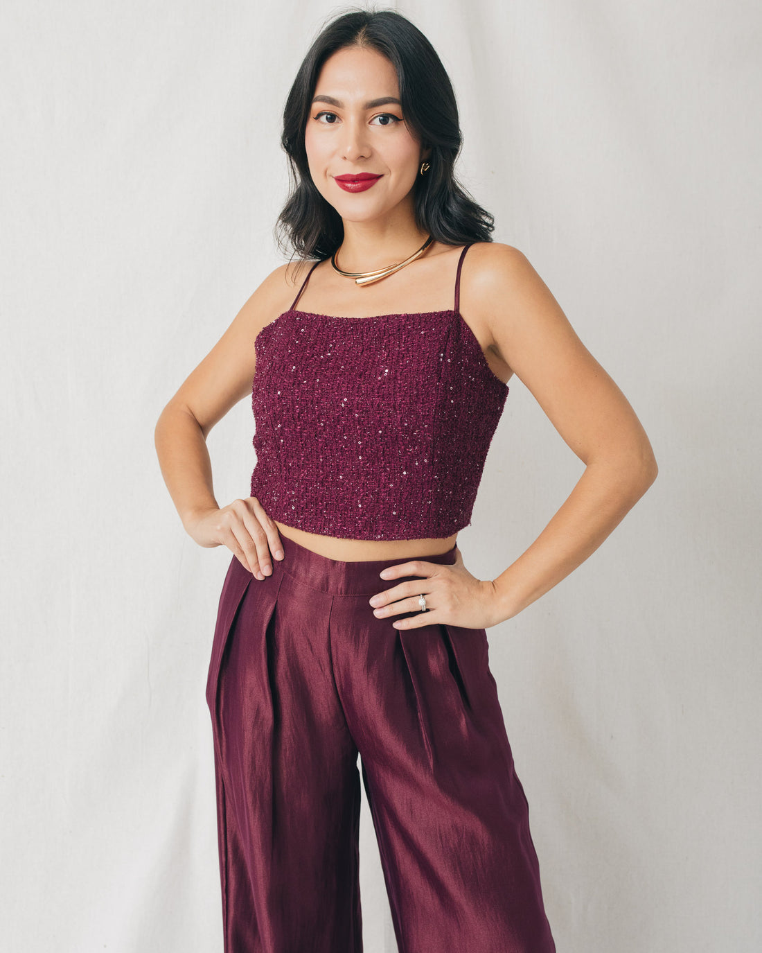Sparkly Night Tweed Crop Top