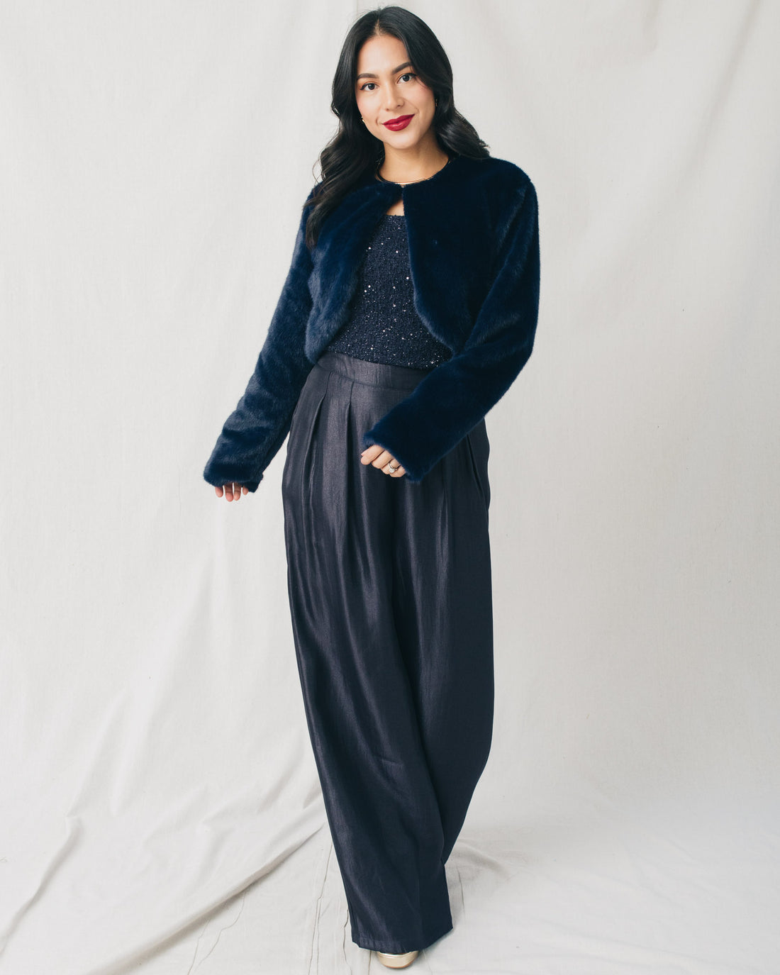 Laurie Open Front Soft Cropped Fur Jacket