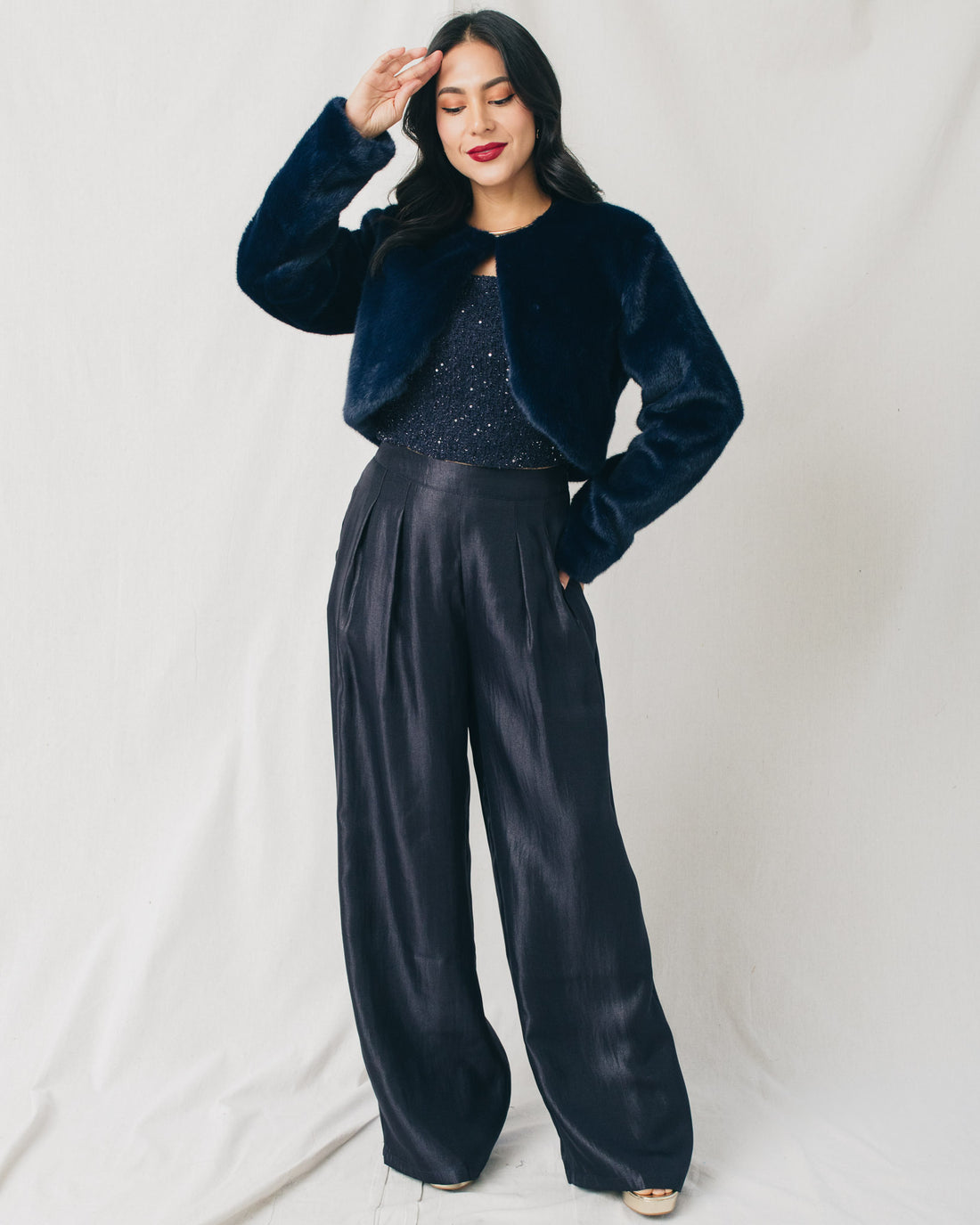Laurie Open Front Soft Cropped Fur Jacket