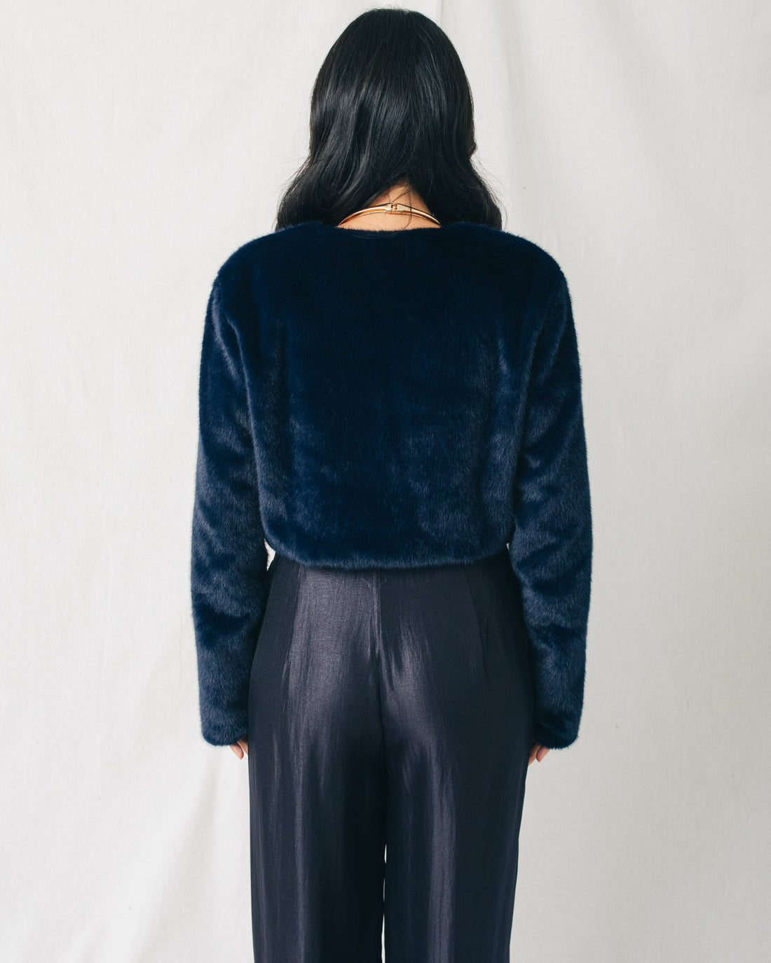 Laurie Open Front Soft Cropped Fur Jacket