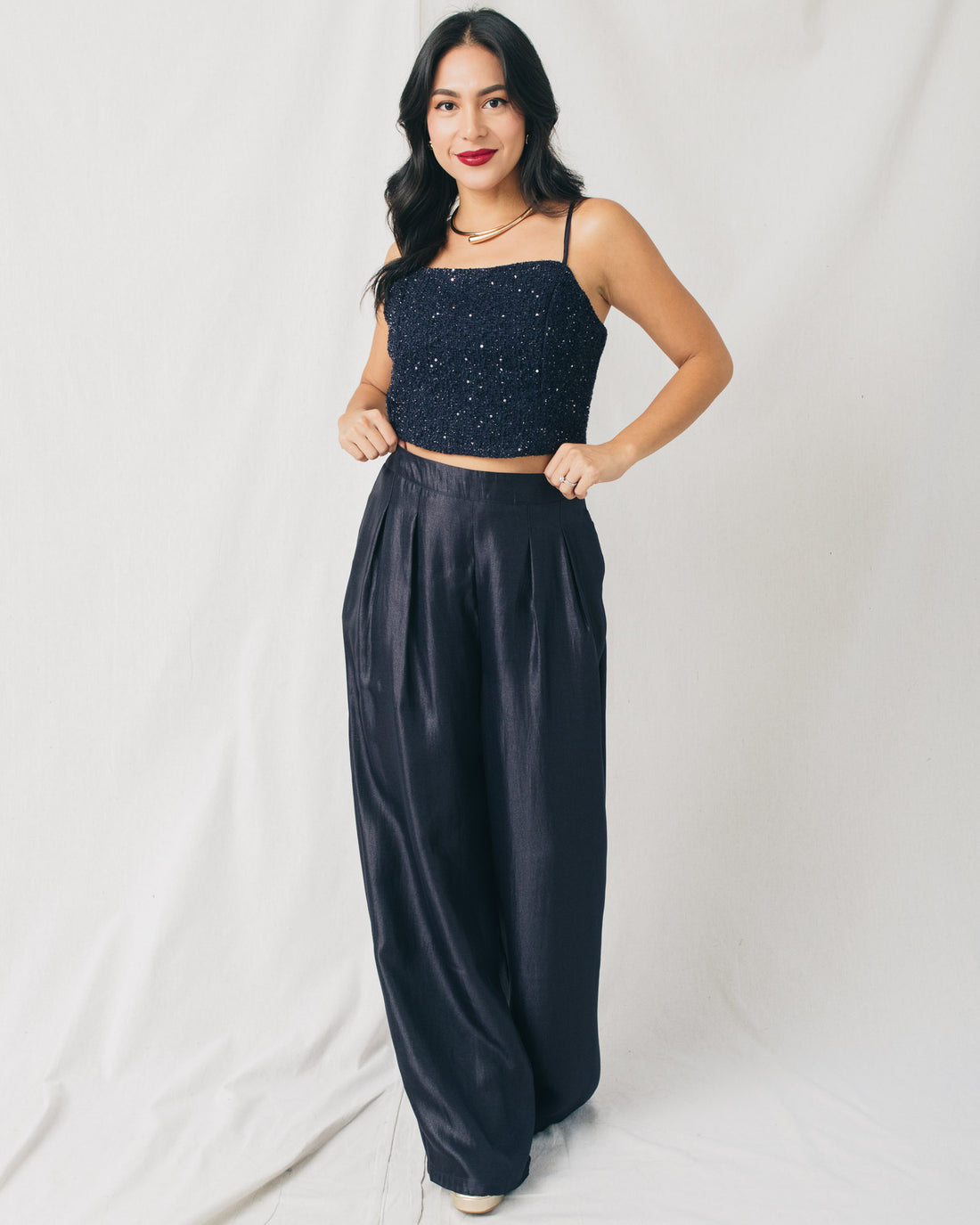 Sparkly Night Tweed Crop Top