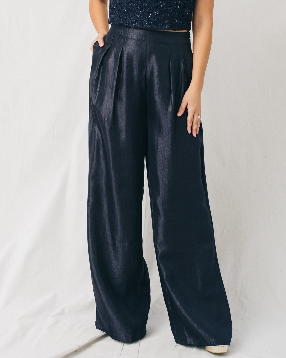 Sparkly Night High Waist Wide Leg Pants