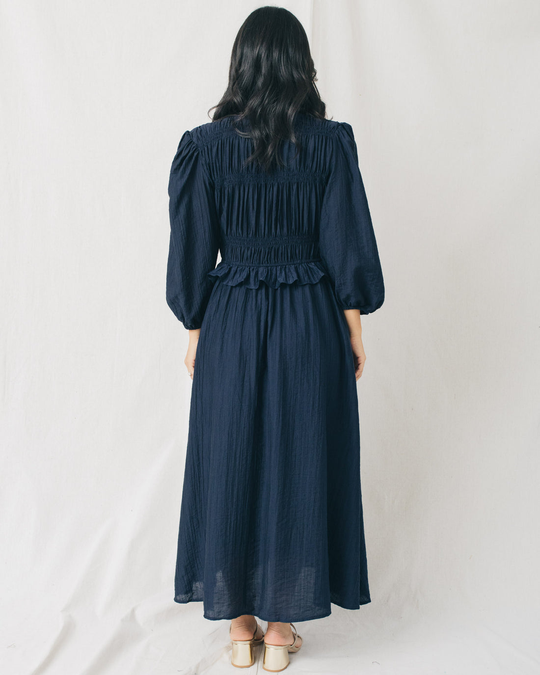 Natalie V-Neck Front Velvet Bow Midi Dress