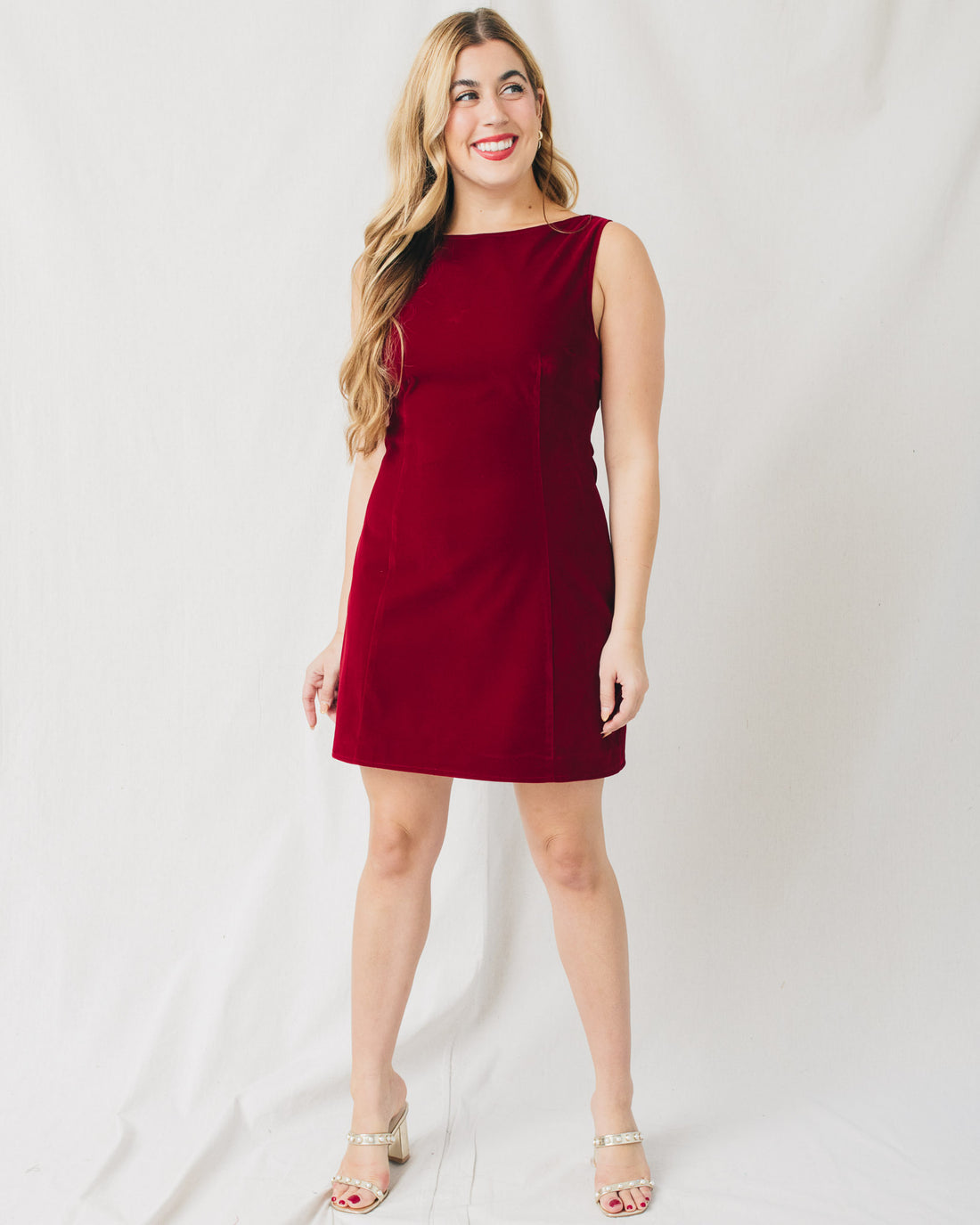 Carmine Velvet Mini Dress