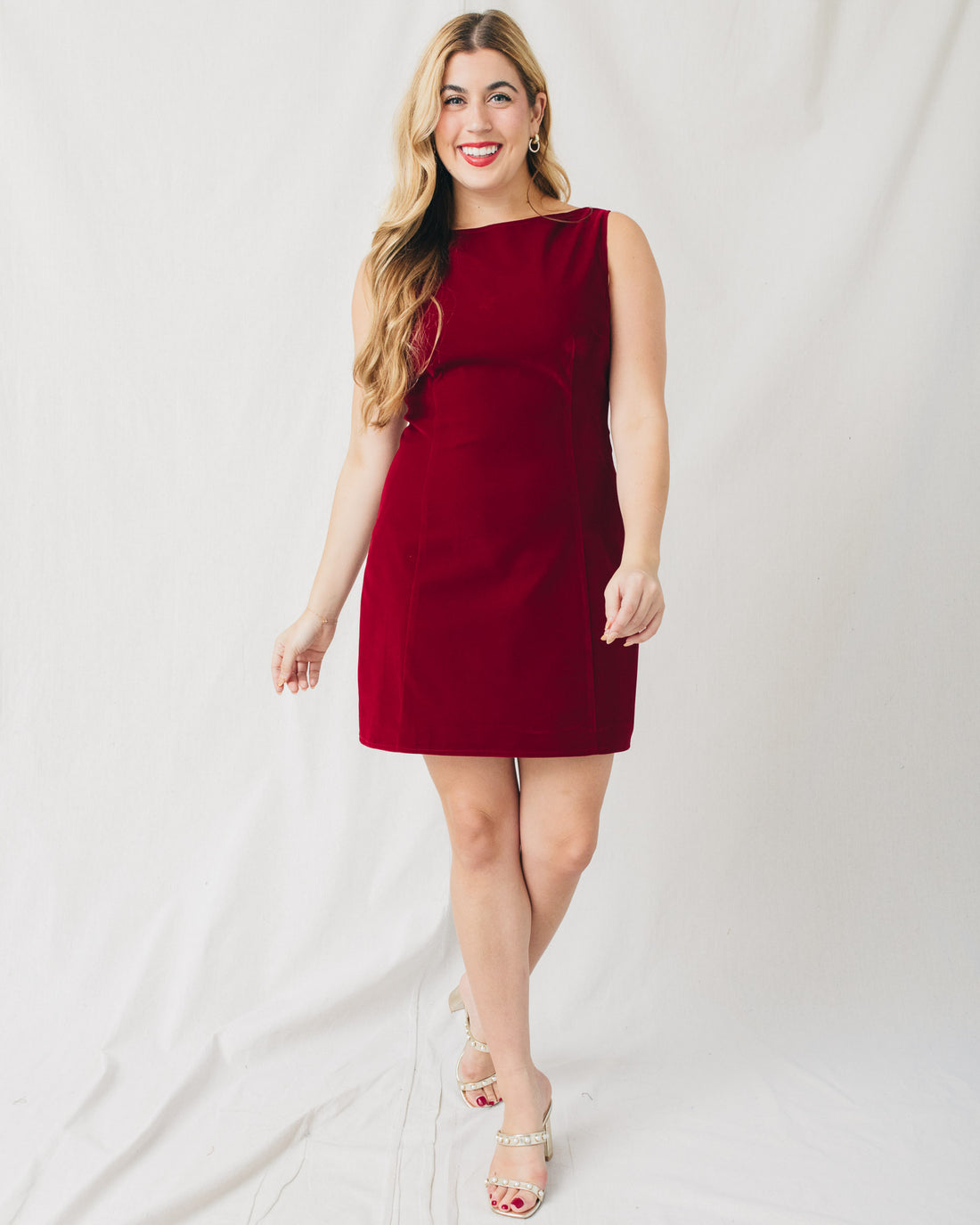 Carmine Velvet Mini Dress