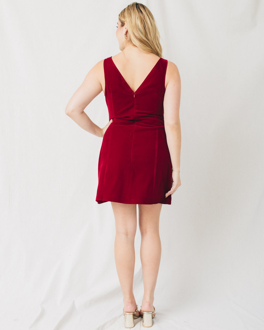 Carmine Velvet Mini Dress