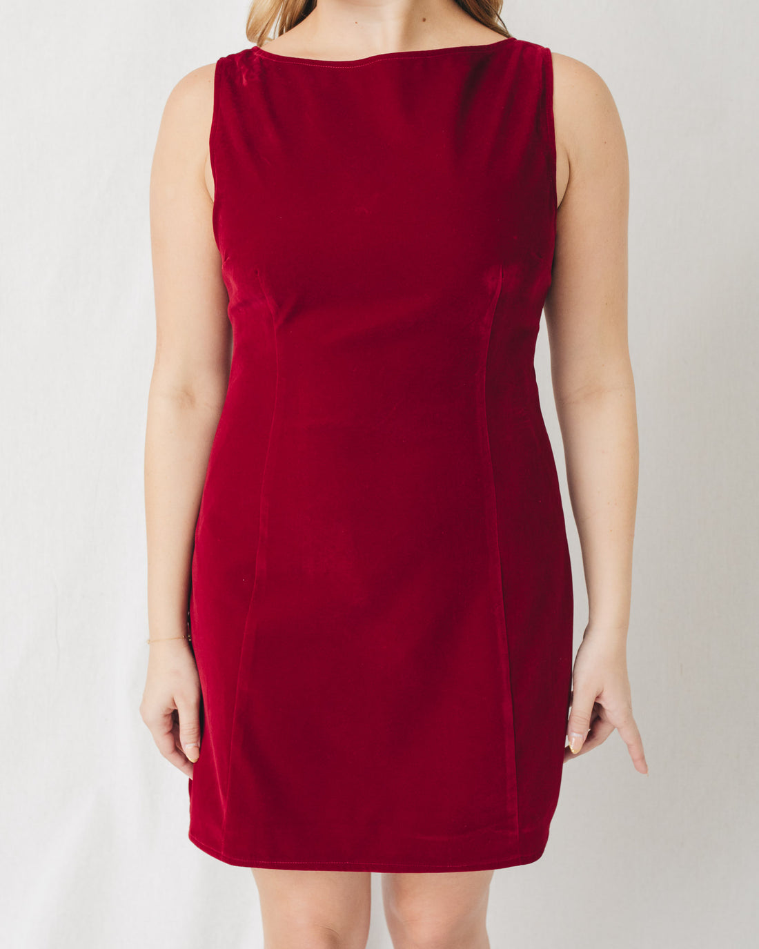 Carmine Velvet Mini Dress