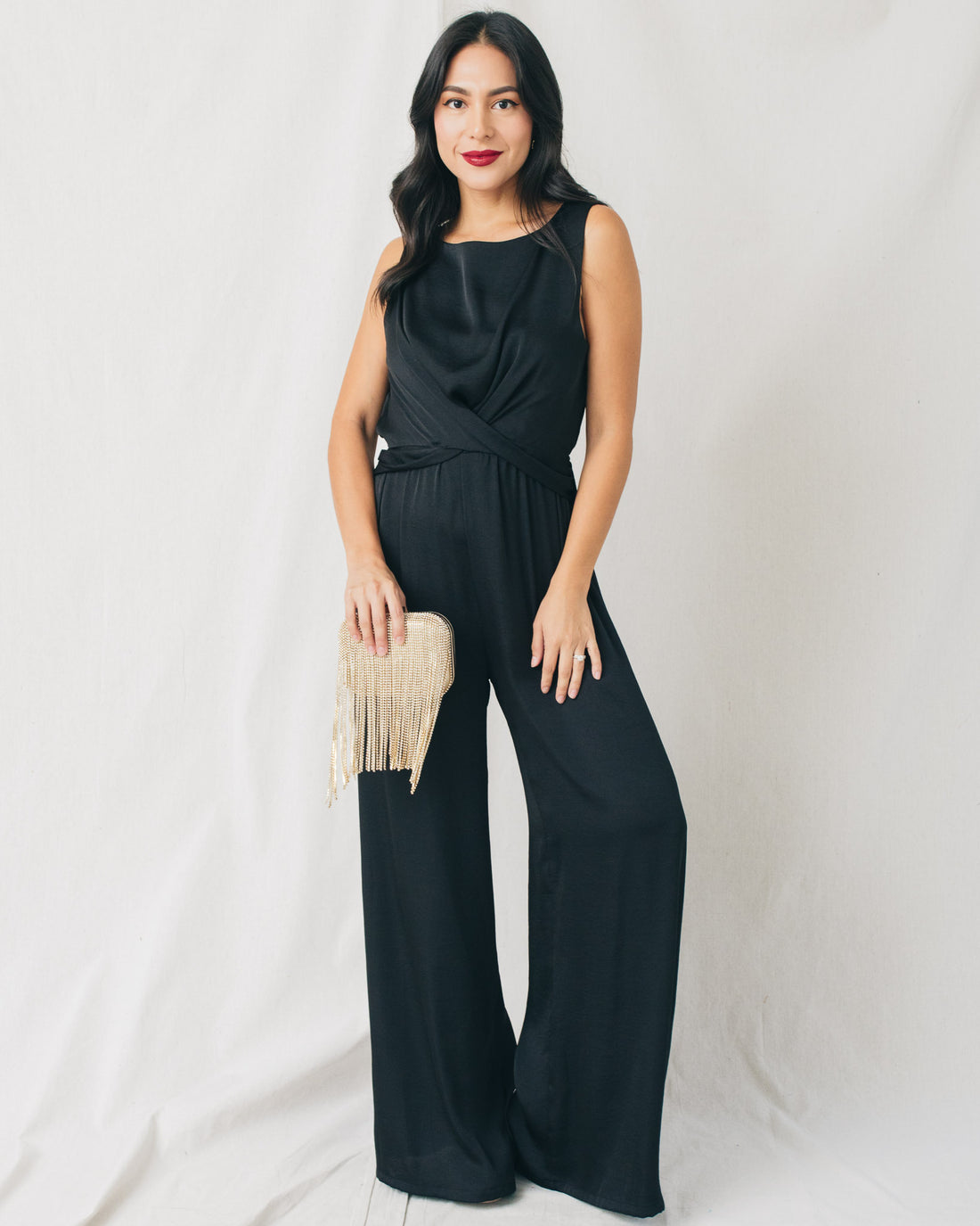 Daeya Round Neck Twist Front Jumpsuit
