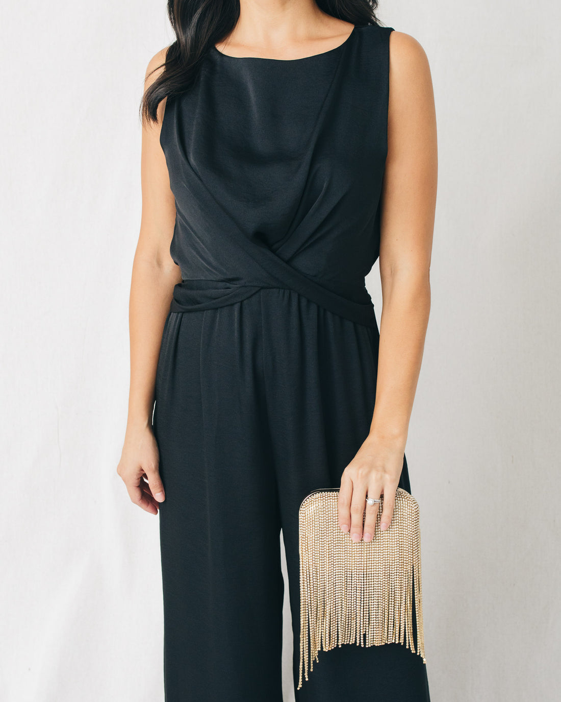 Daeya Round Neck Twist Front Jumpsuit