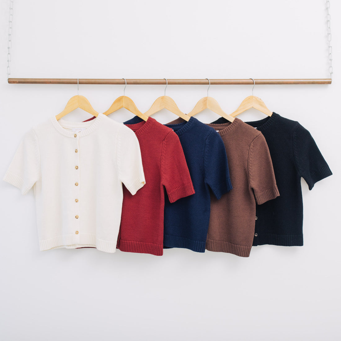 Farah Short Sleeve Button Down Knit Cardigan