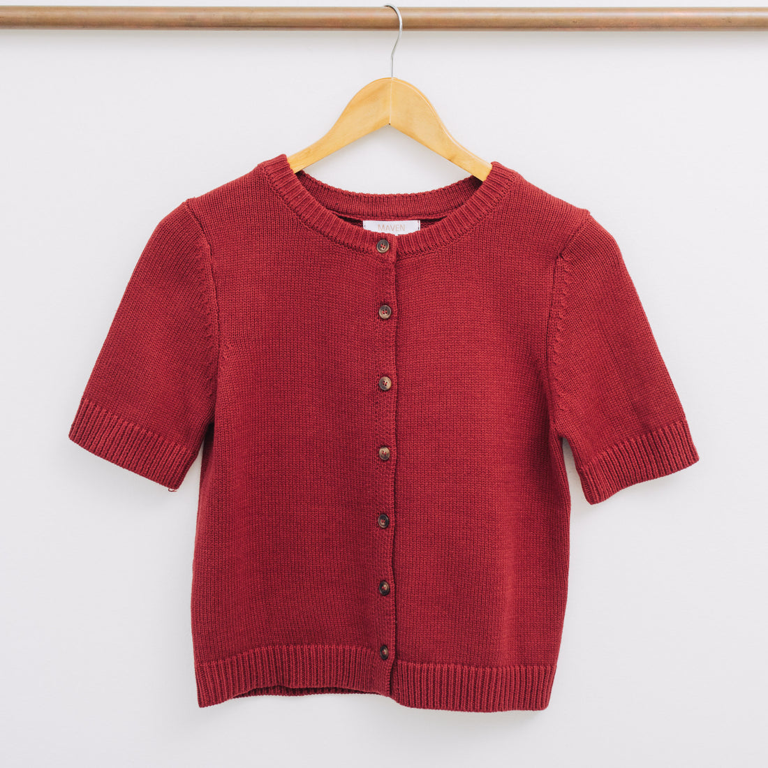 Farah Short Sleeve Button Down Knit Cardigan