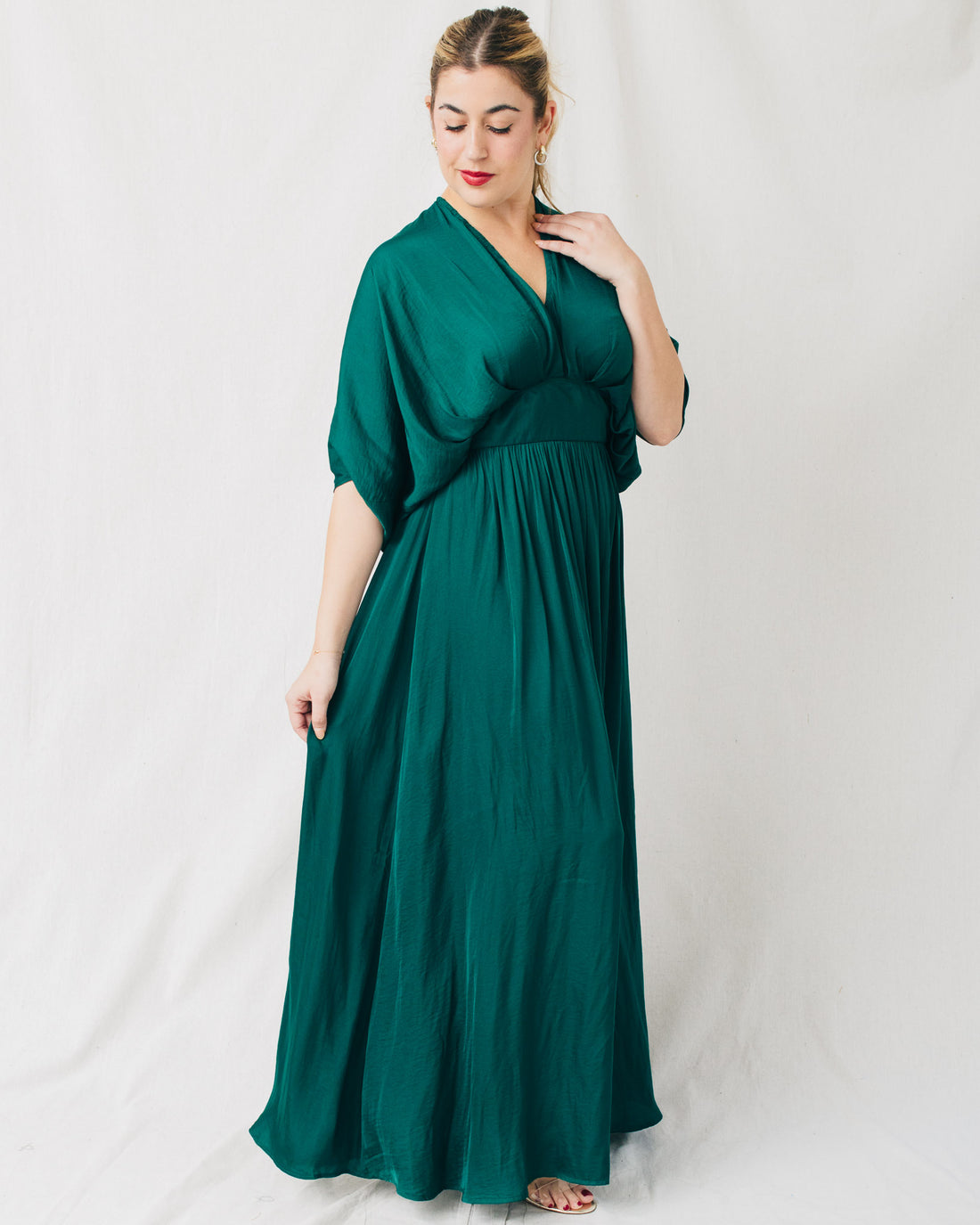 Neela Kimono Sleeve Elastic Back Waist Maxi Dress