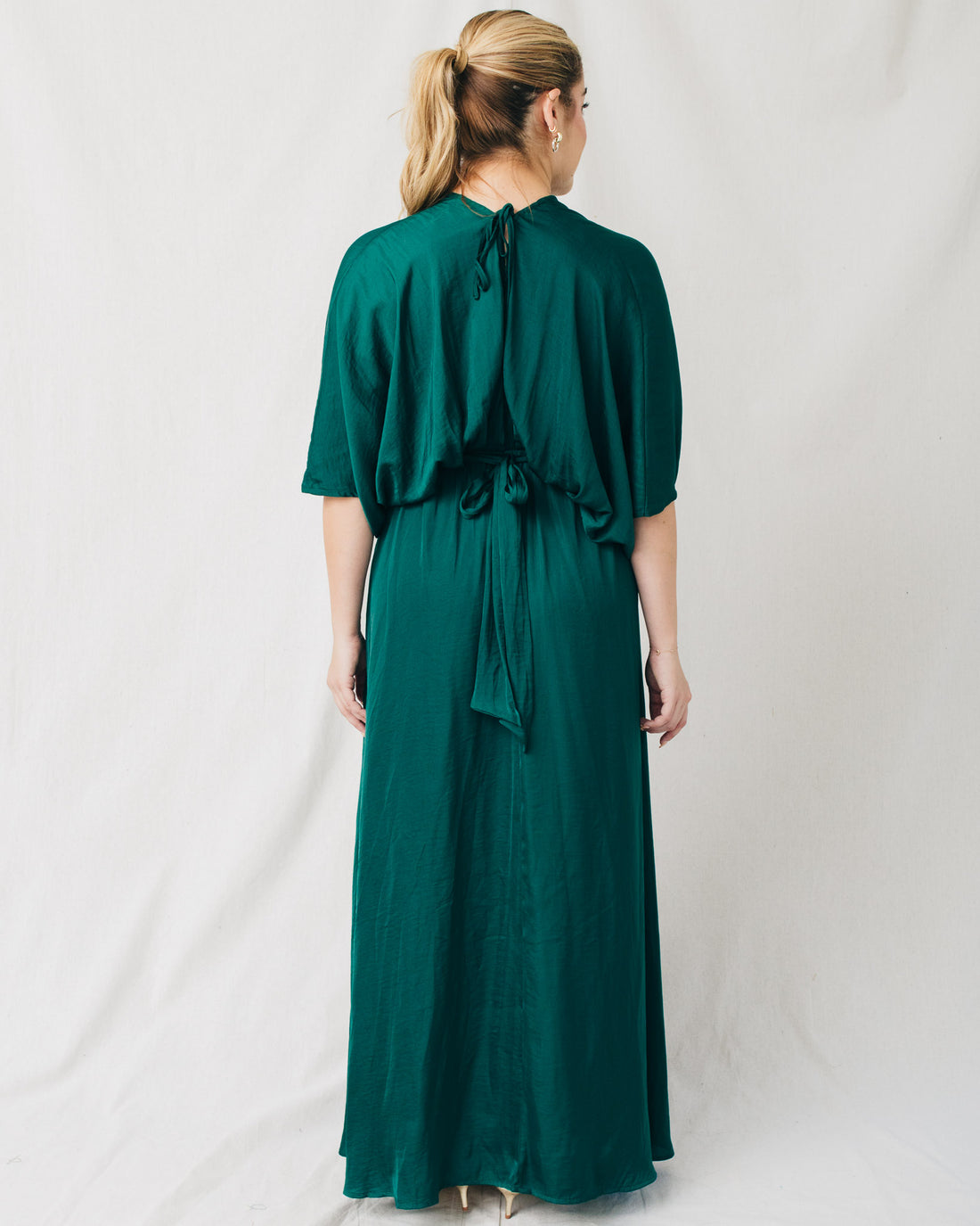 Neela Kimono Sleeve Elastic Back Waist Maxi Dress