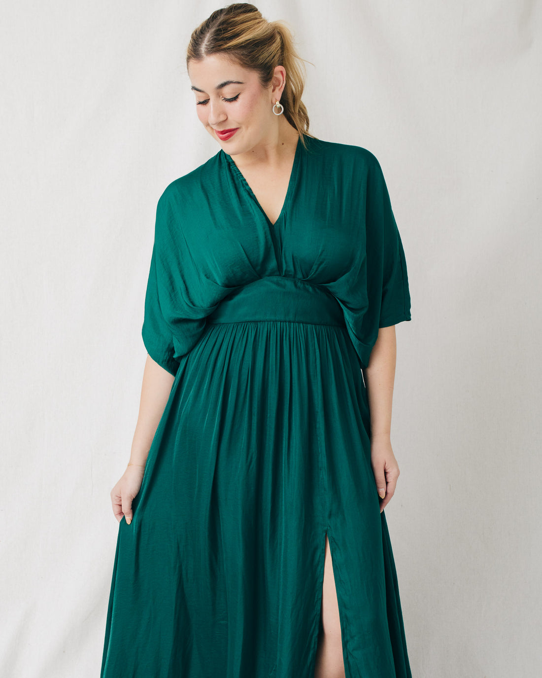 Neela Kimono Sleeve Elastic Back Waist Maxi Dress