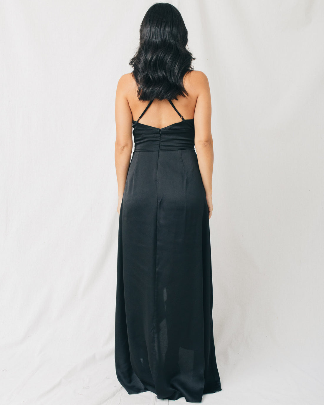 Deany Criss Cross Back V-Neck Maxi Dress