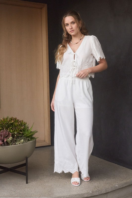 Life In The Island Eyelet Detail Pants