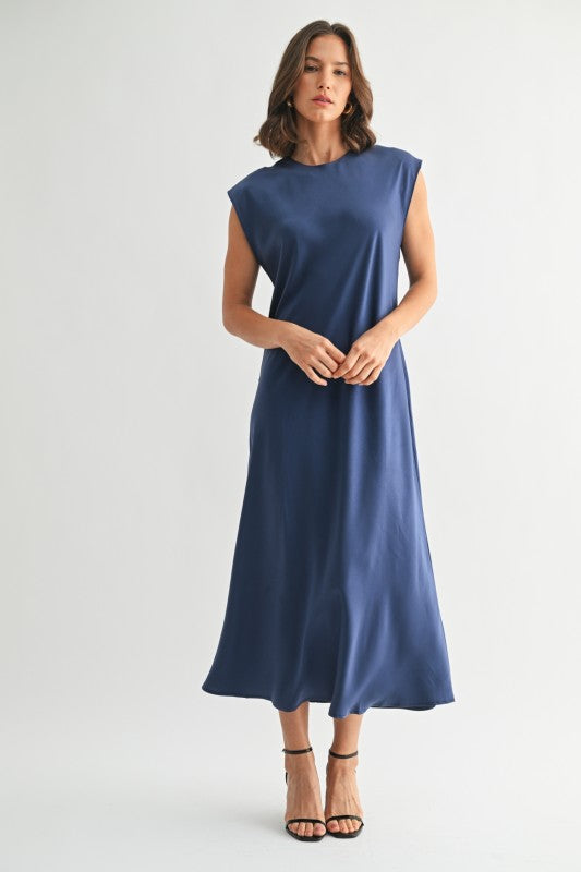 Milani Extended Sleeve Solid Maxi Dress