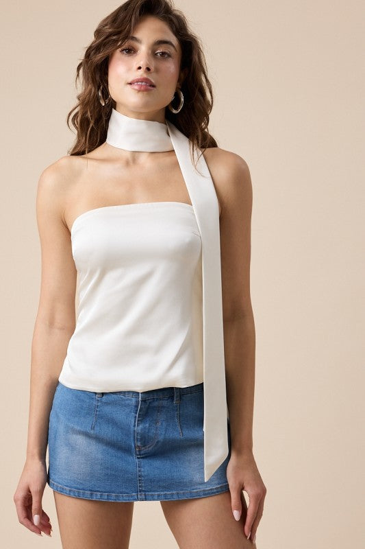 Kara Neck Scarf Solid Tube Top