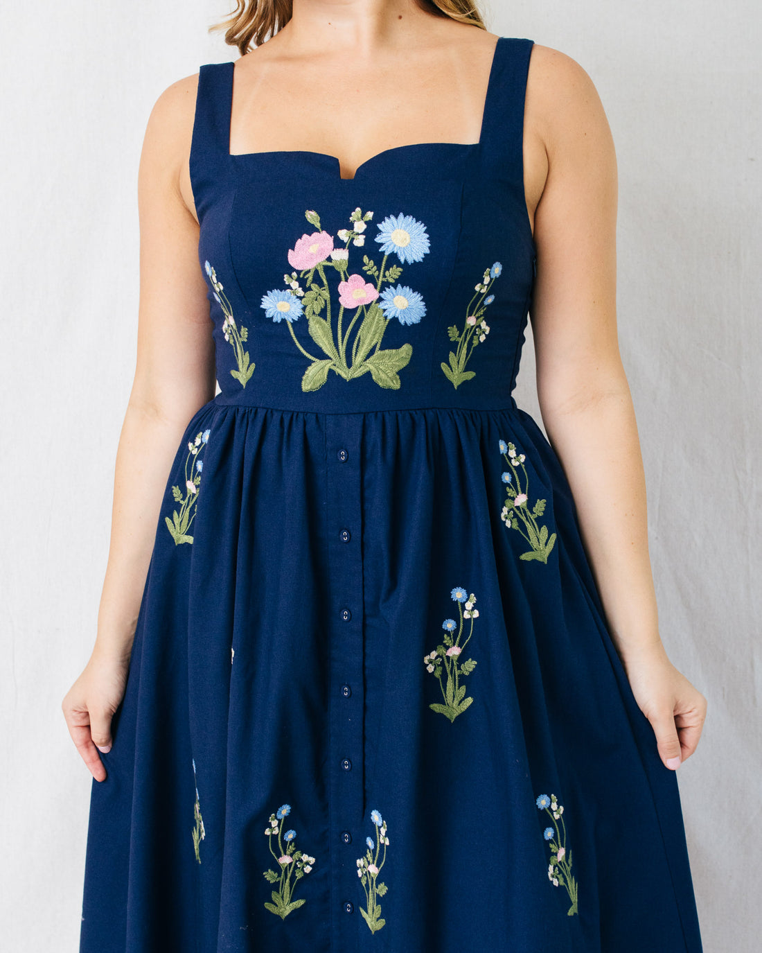 Charlotte Floral Embroidered Midi Dress