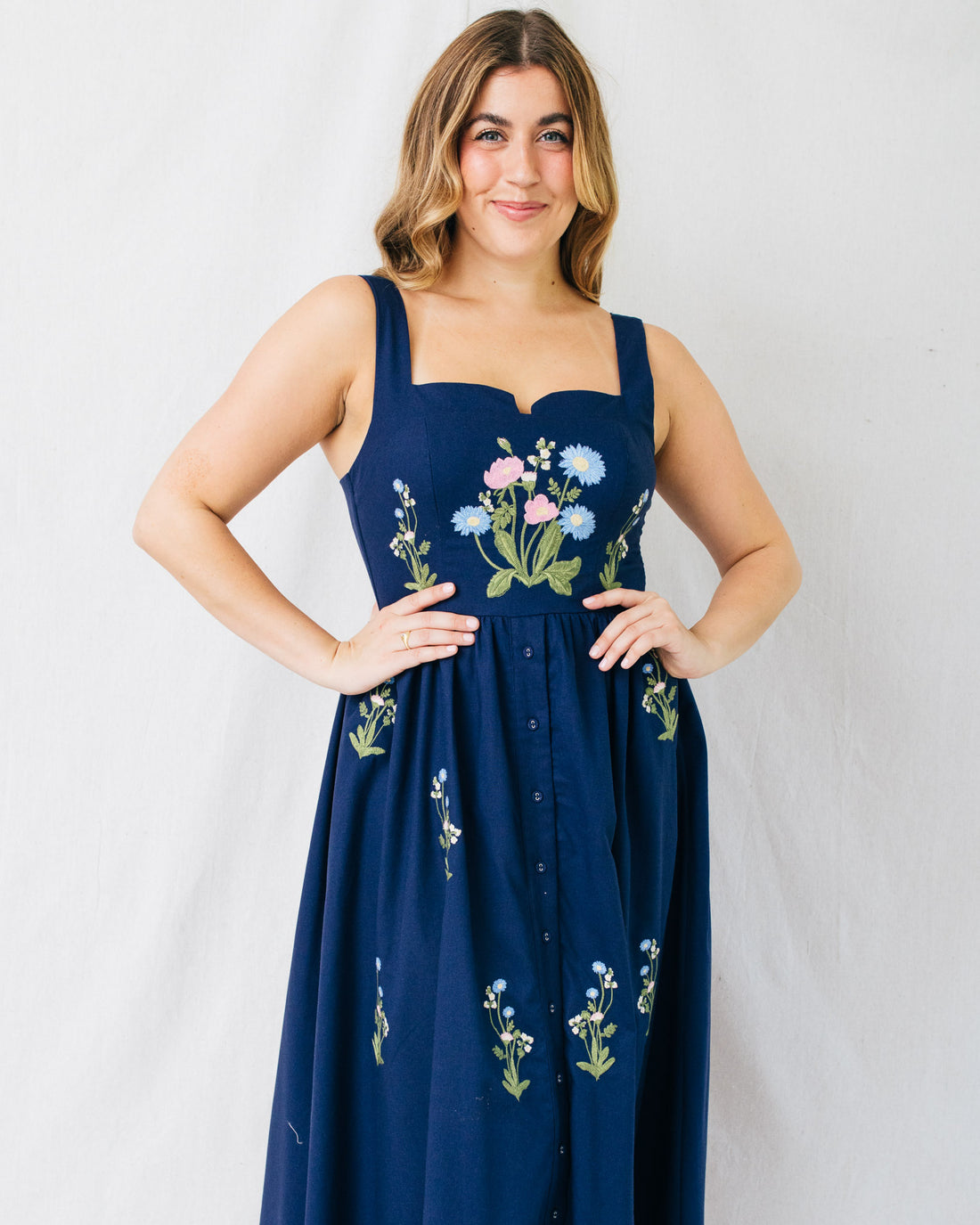Charlotte Floral Embroidered Midi Dress