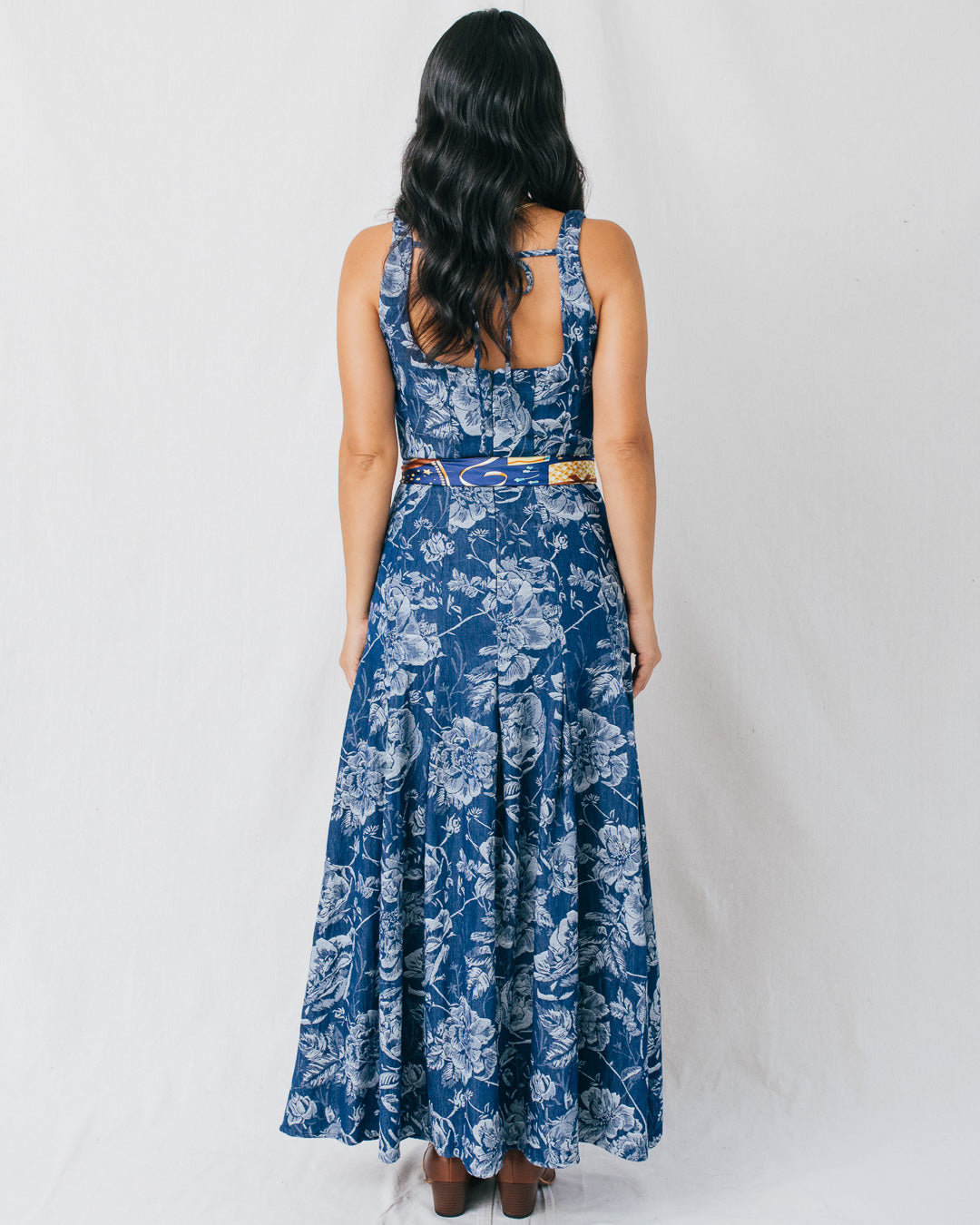 Reverie Floral Square Neck Midi Dress