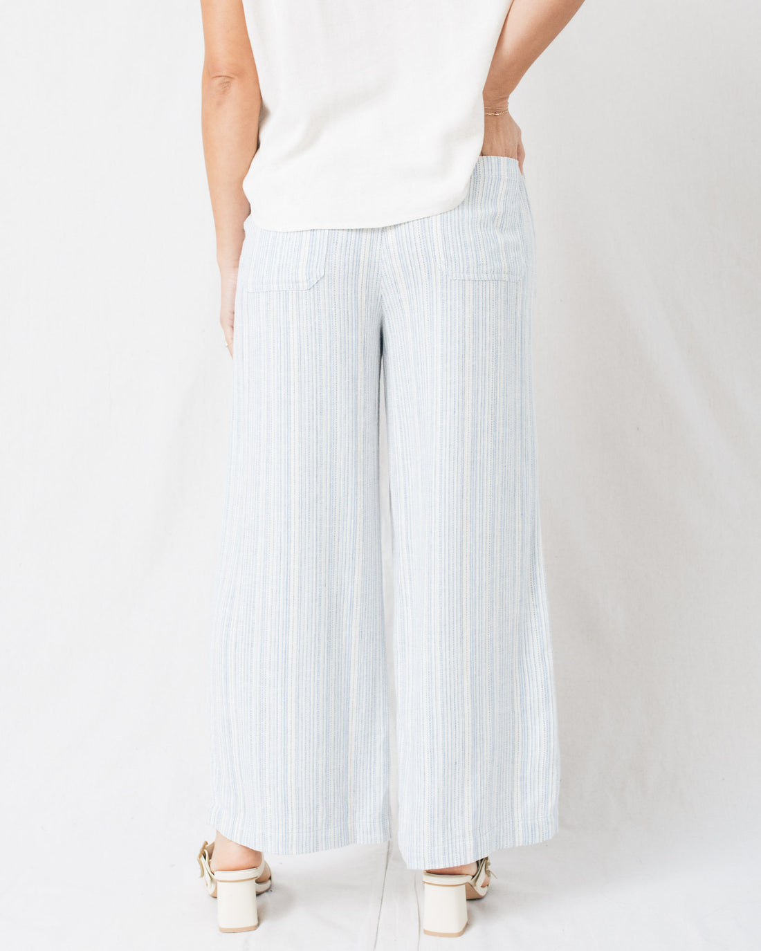 Laura Striped Linen Blend Wide Leg Pants