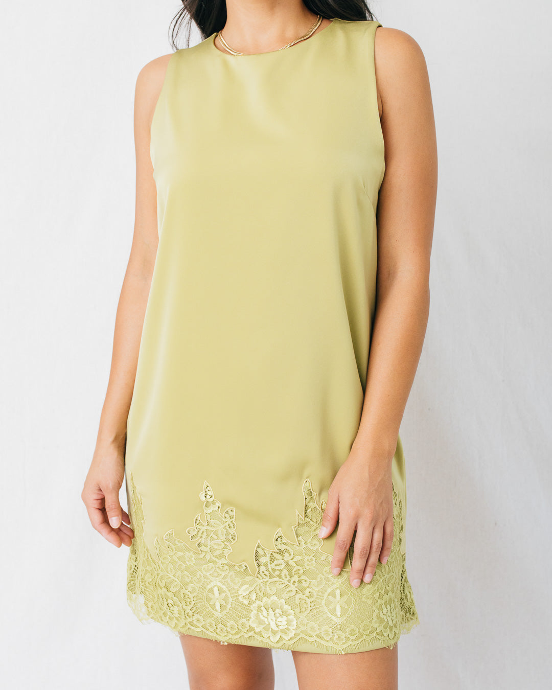Ottilie Scallop Lace Hem Mini Shift Dress