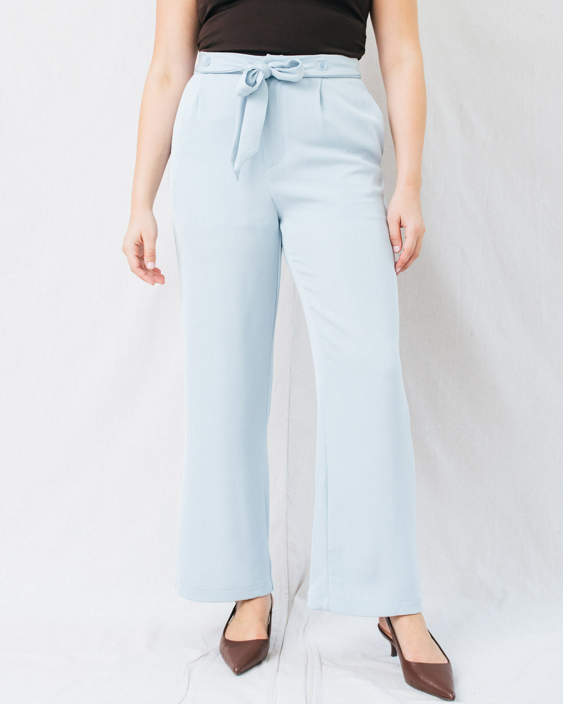 Melia High Waist Belted Wide Leg Dress Pants