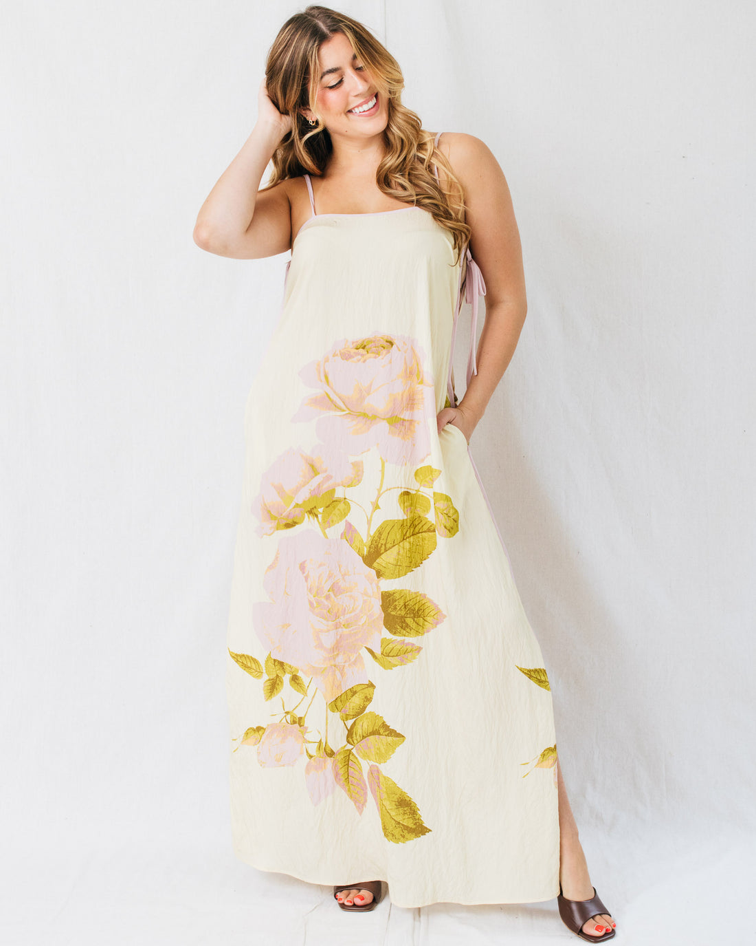 Harmoni Floral Print Side Slit Maxi Dress