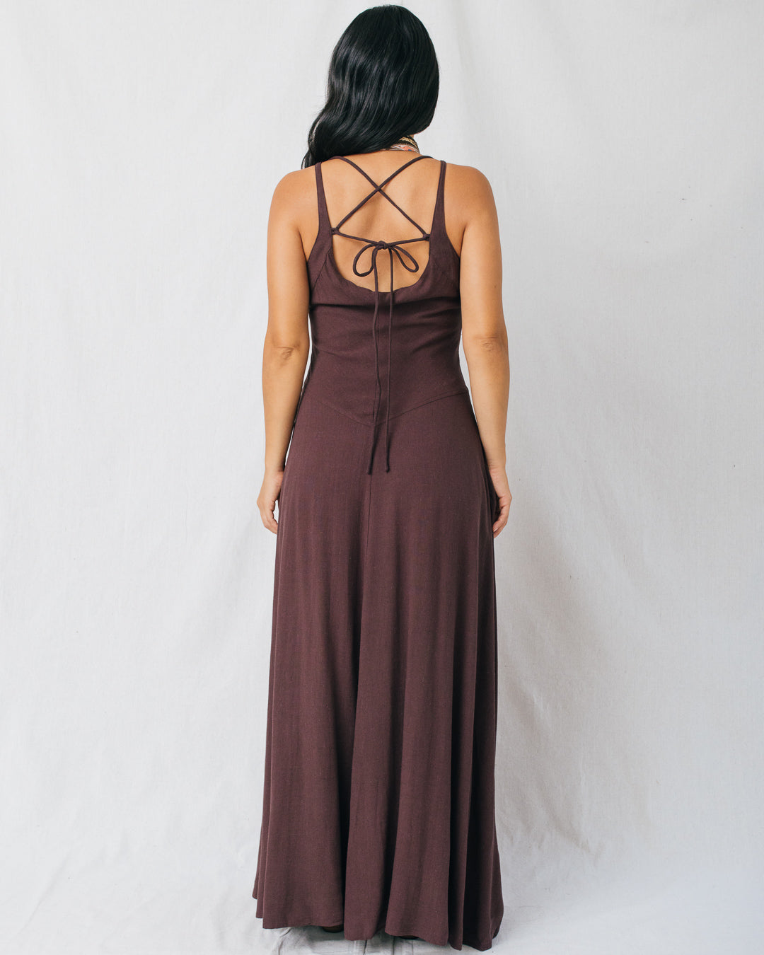 Ellie Square Neck Diagonal Seam Detail Midi Dress