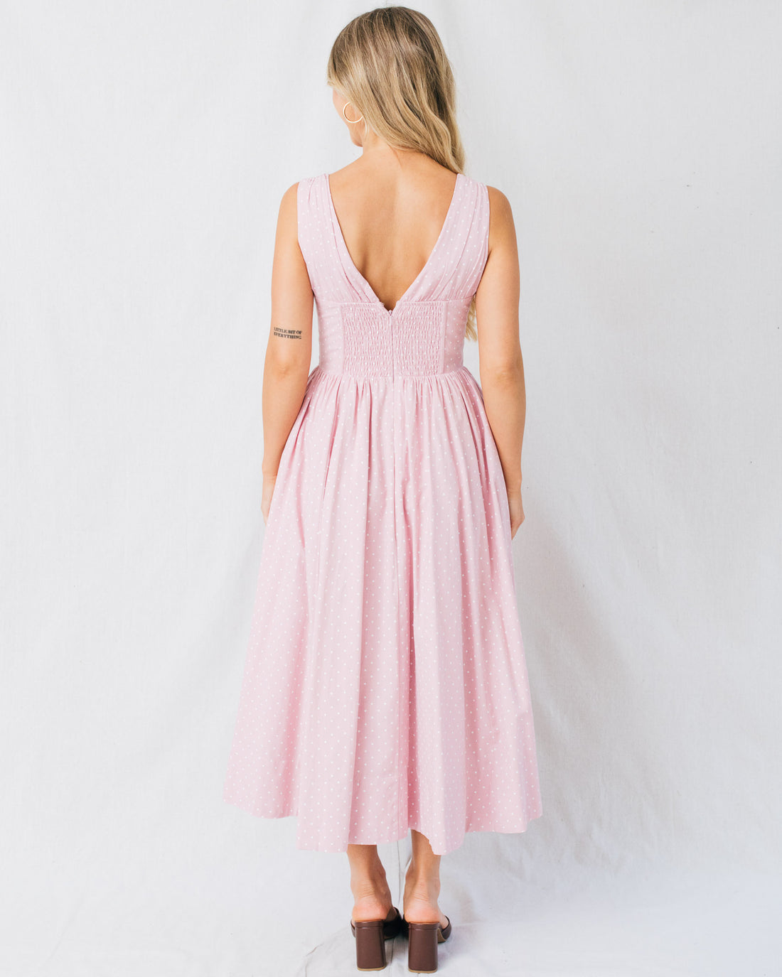 Shae Corset Bodice Bow Tie Detail Midi Dress
