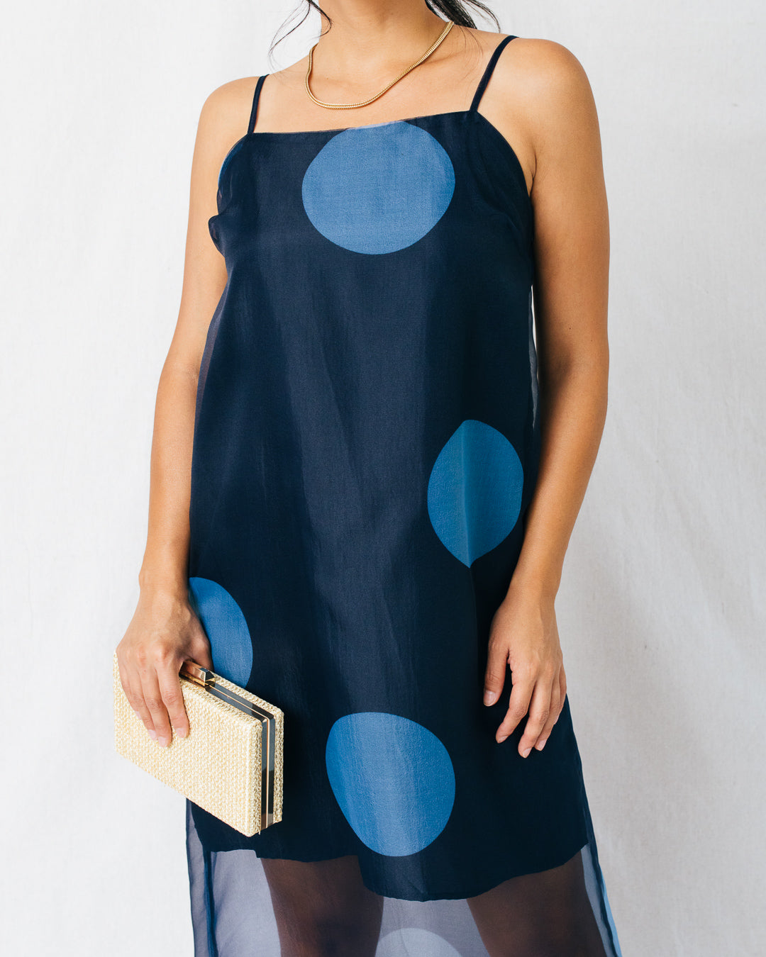 Lua Polka Dot Sheer Overlay Maxi Dress