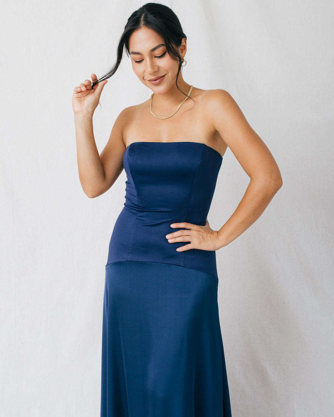 Melina Strapless Fitted Bodice Maxi Dress