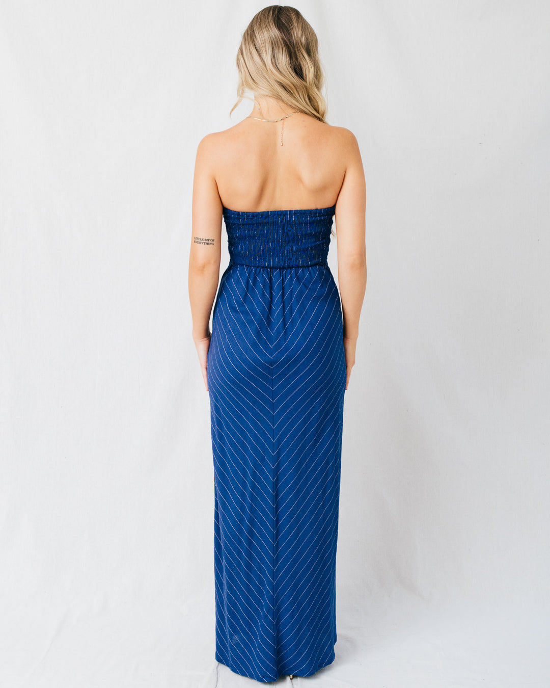 Braden Stripe Strapless Smocked Back Maxi Dress