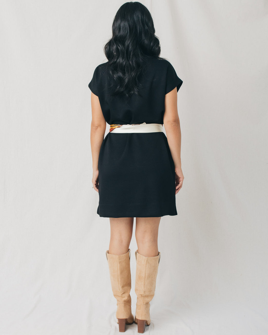 Drea Mock Neck Solid Relaxed Fit Mini Dress