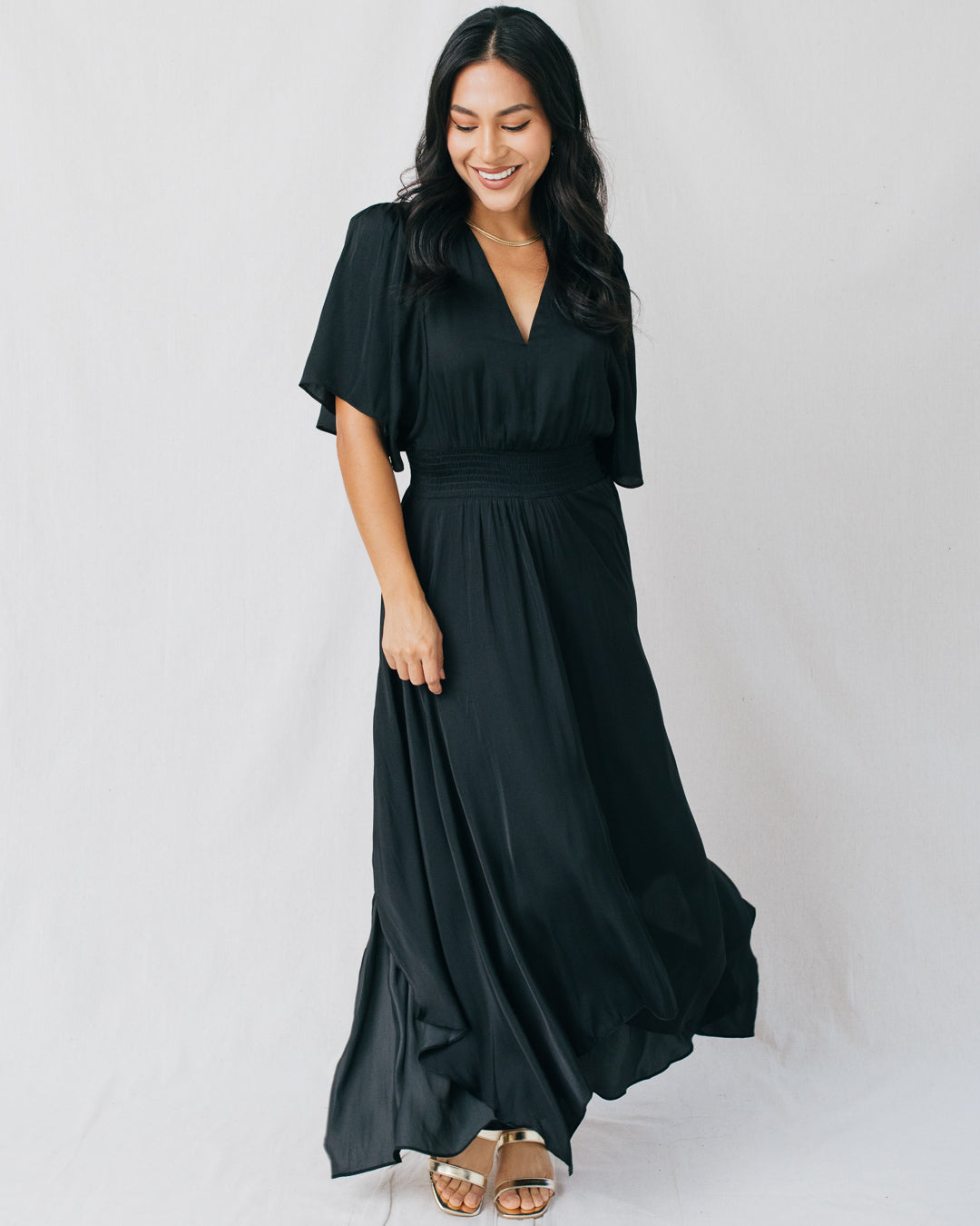 Vivian Smocked Waist Band Skirt Maxi Dress