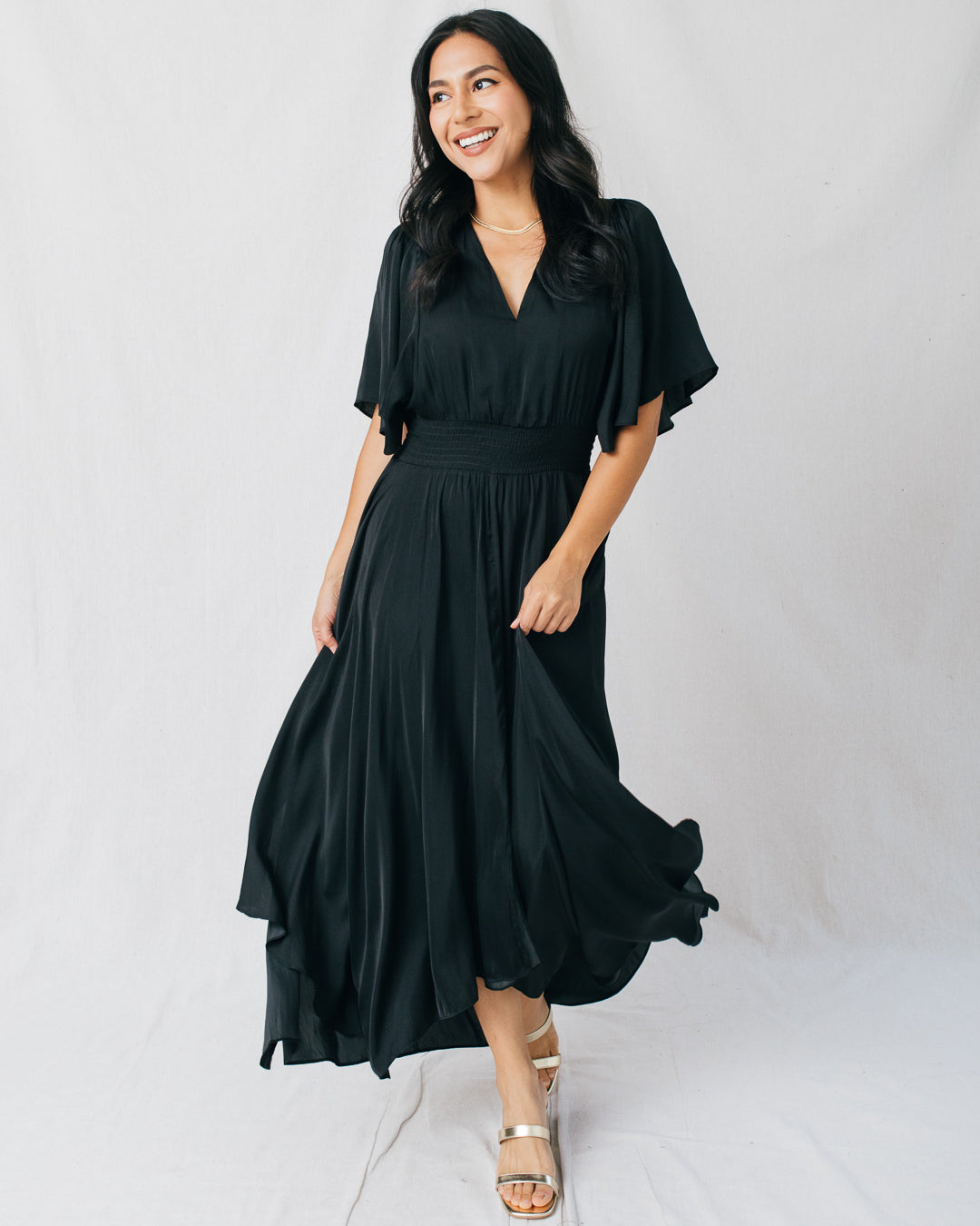 Vivian Smocked Waist Band Skirt Maxi Dress