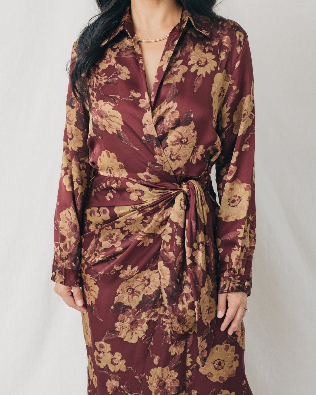 Sorrel Long Sleeve Wrap Midi Dress