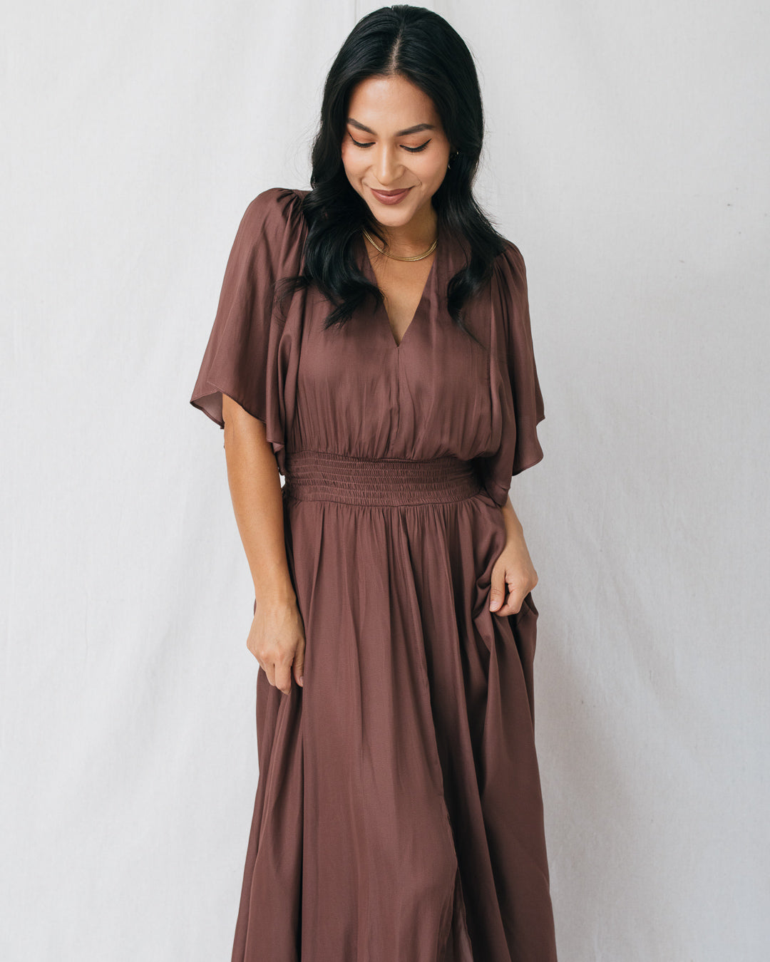 Vivian Smocked Waist Band Skirt Maxi Dress